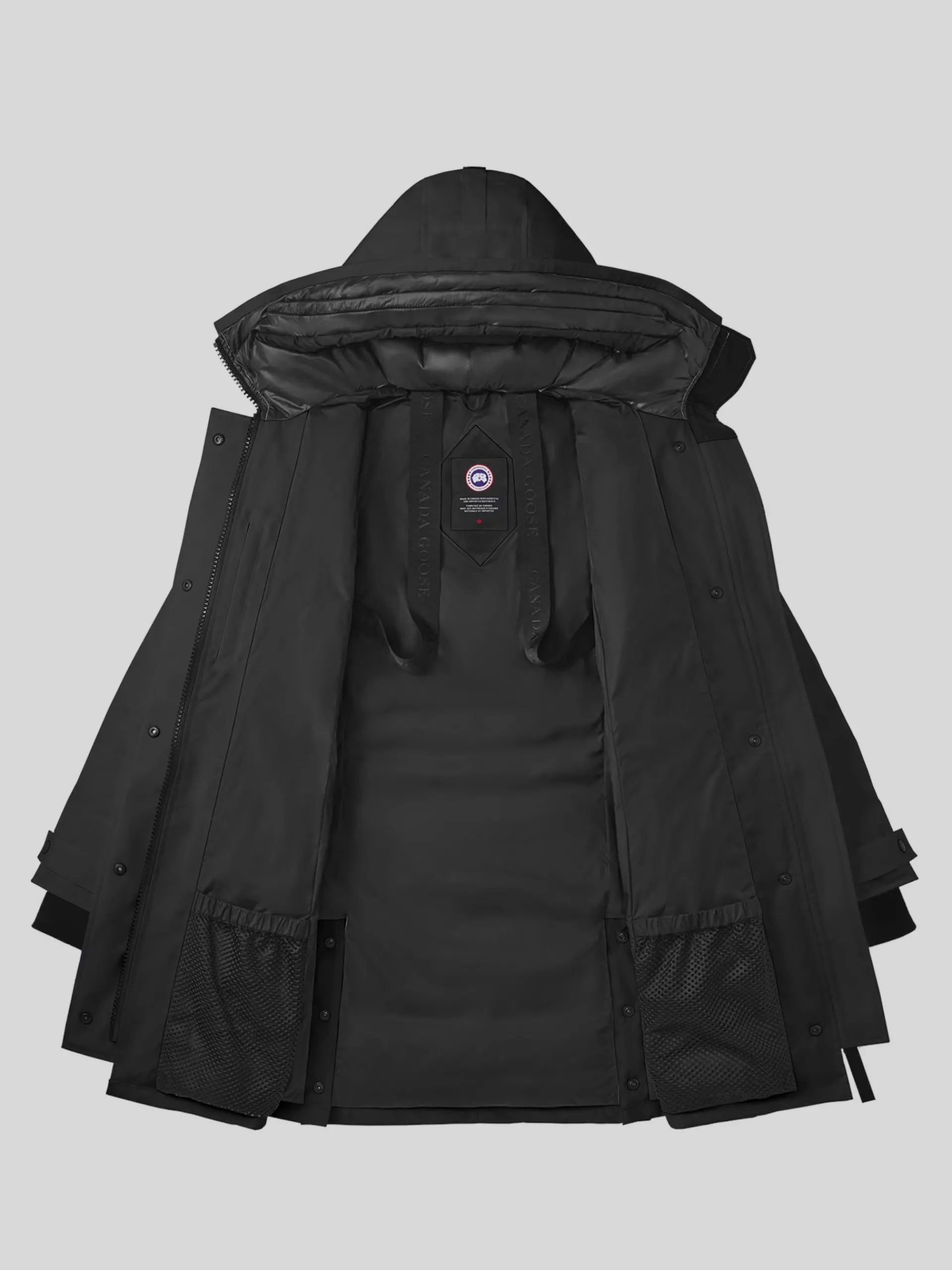 CANADA GOOSE Giubbotti*Giacca Lorette Parka Reset nera da donna tessuto tecnico 2090
