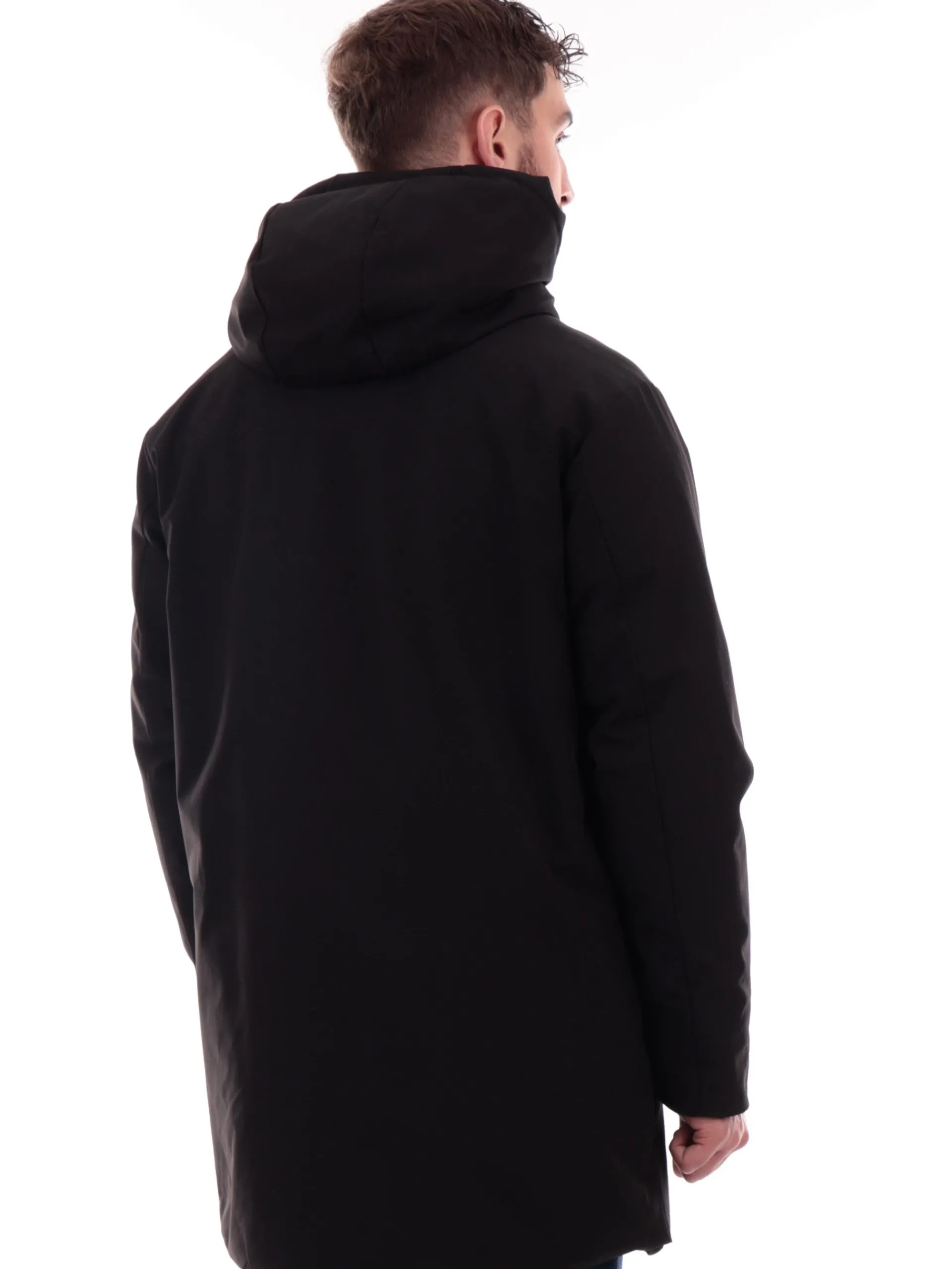 CANADIAN Giubbotti*Giacca nera da uomo softshell con cappuccio Carignan Long G224390LG