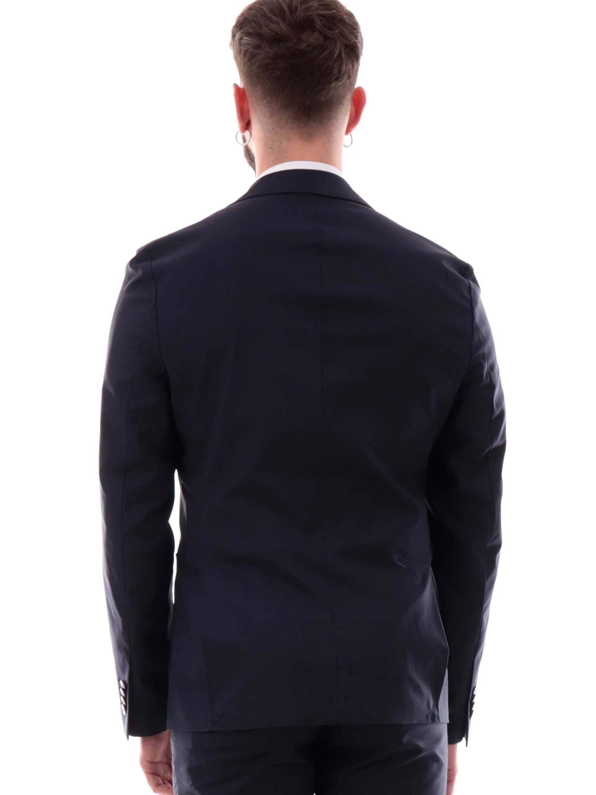 YES ZEE Giacche*Giacca cerimonia blu da uomo con rever G518KD00