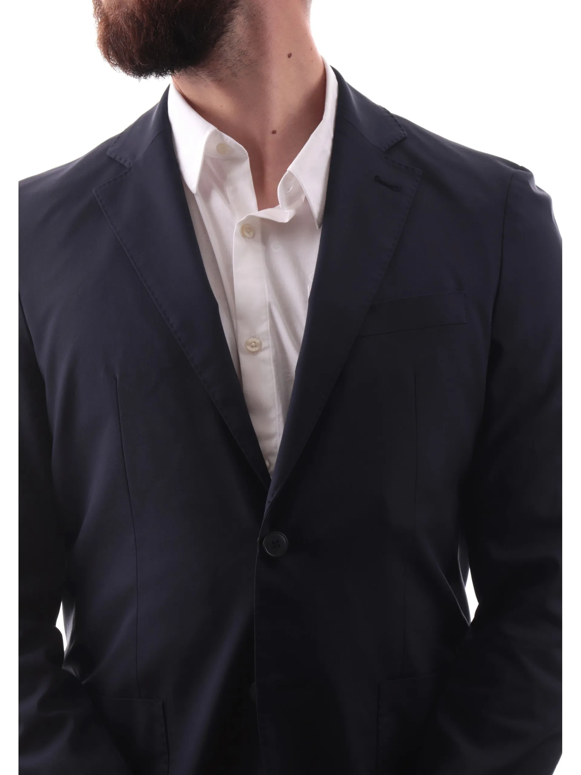 YES ZEE Giacche*Giacca cerimonia blu da uomo con rever G518KD00