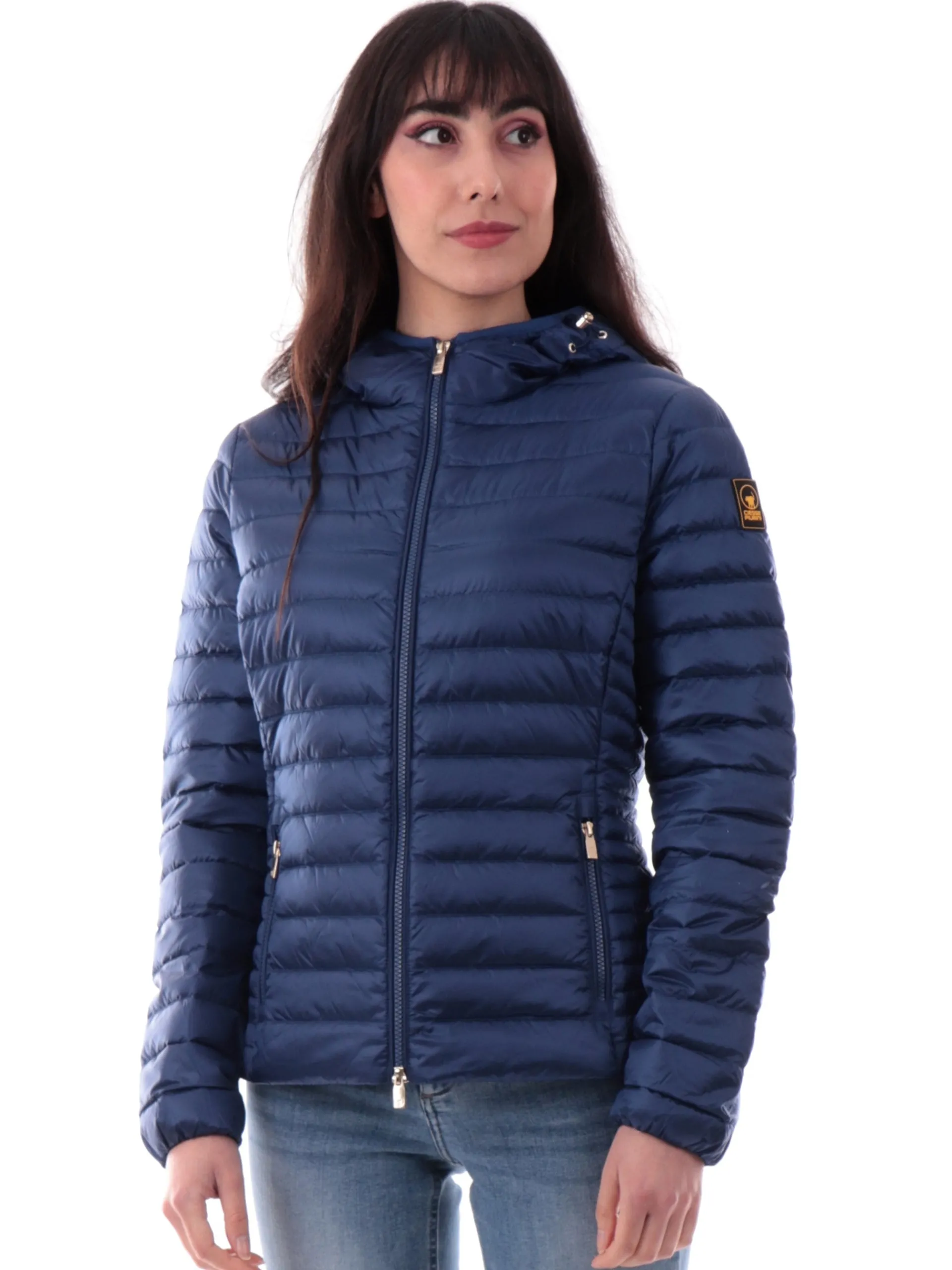 CIESSE Giubbini*Giacca Piumini blu da donna cento grammi con cappuccio WJ00178N1C10D 334