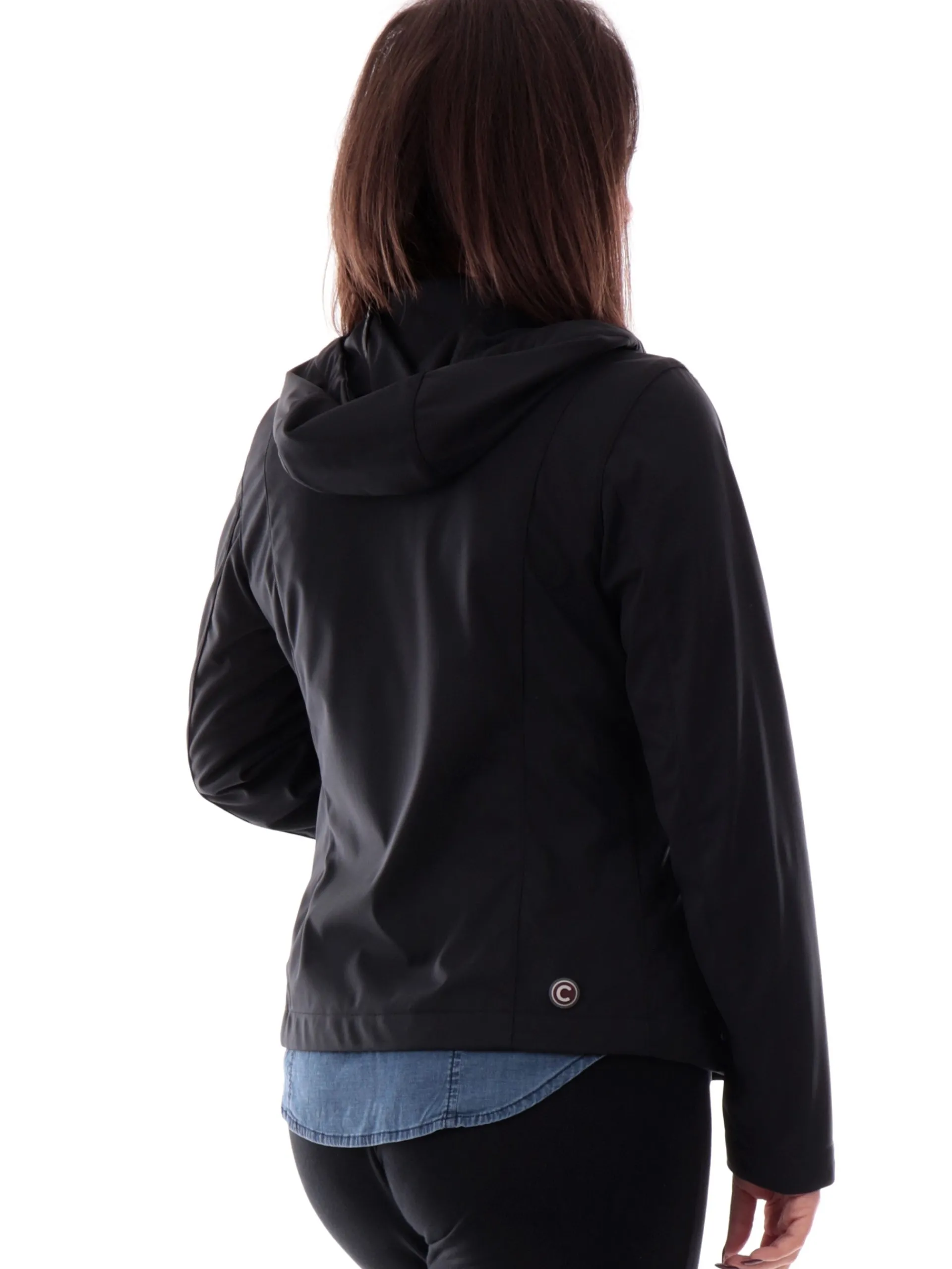COLMAR Giubbini*Giacca nera da donna tessuto tecnico con cappuccio 19646ZB