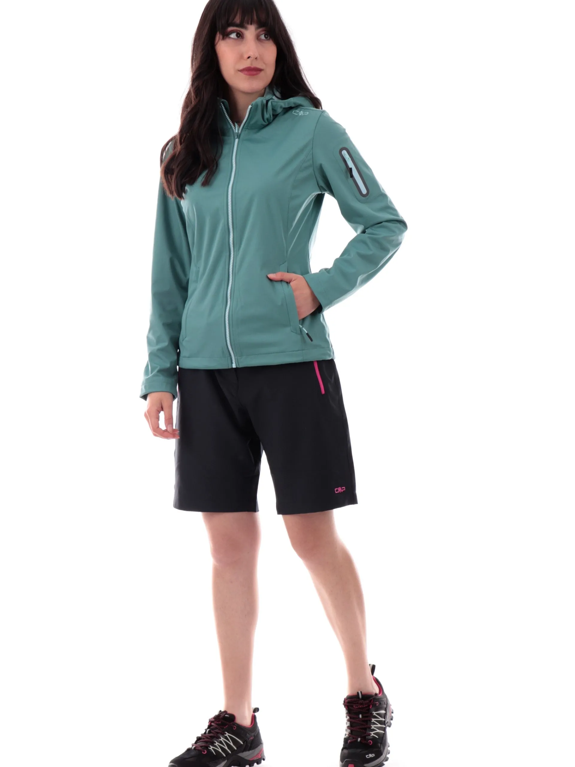 CMP Giubbini|Giubbini*Giacca da trekking verde da donna tessuto tecnico 39A5016