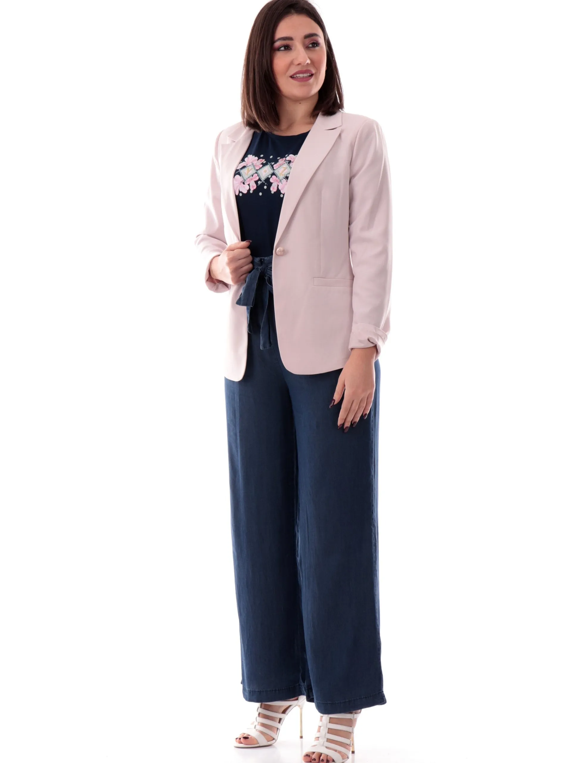YES ZEE Giacche*Giacca donna rosa con rever tasche a filo G431KE00