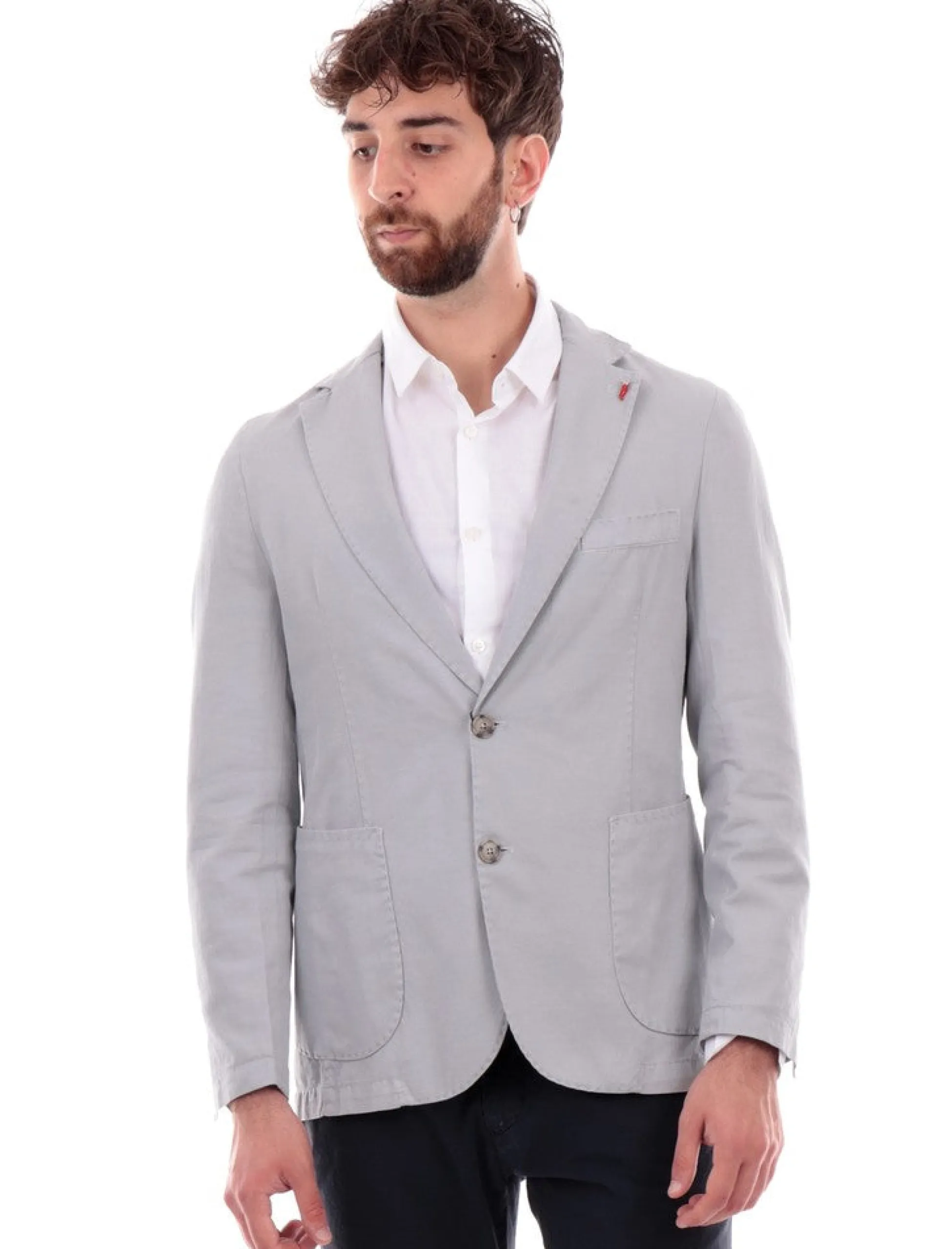MULISH Giacche*Giacca elegante uomo grigio perla BOLR7200