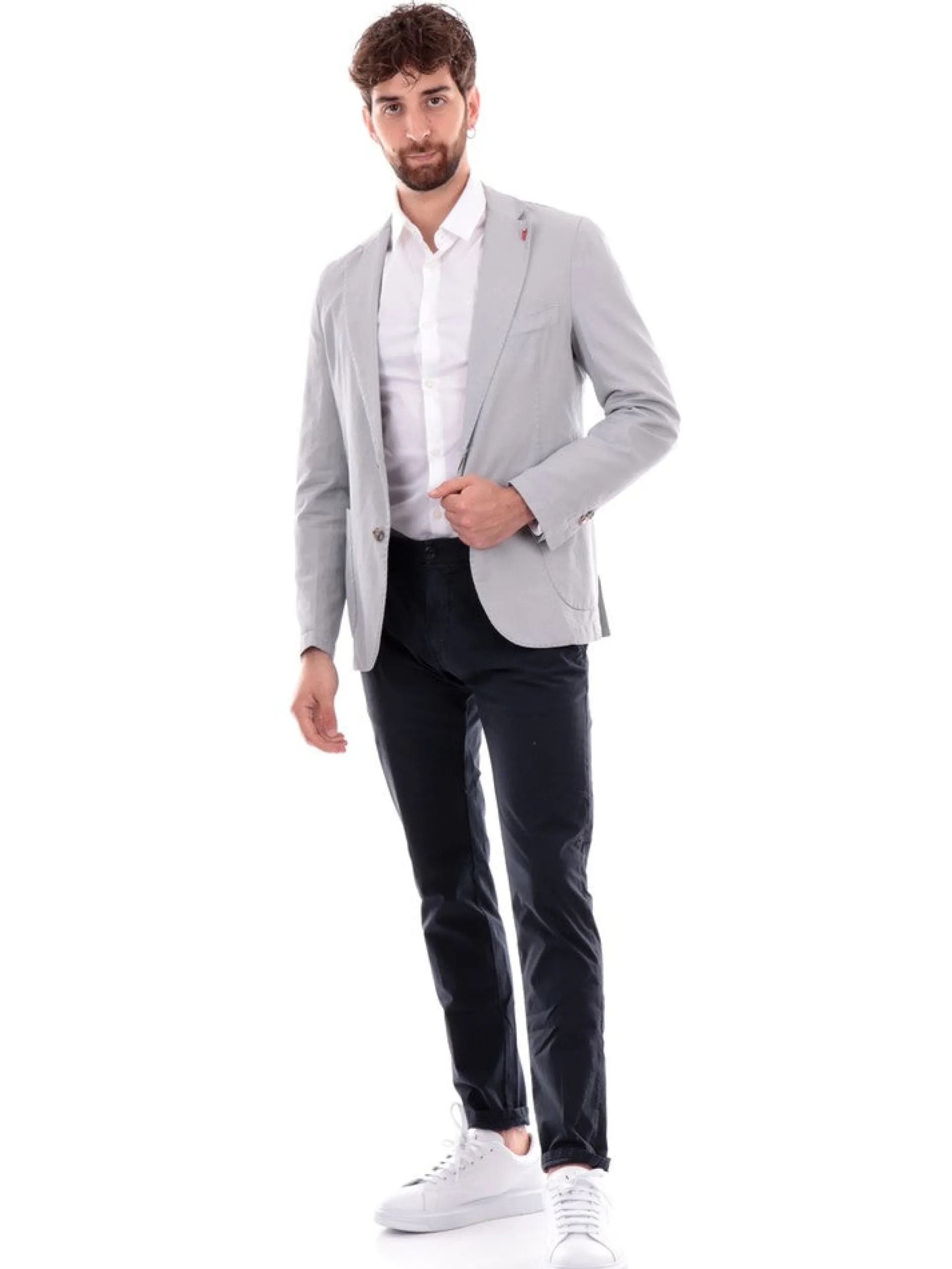 MULISH Giacche*Giacca elegante uomo grigio perla BOLR7200