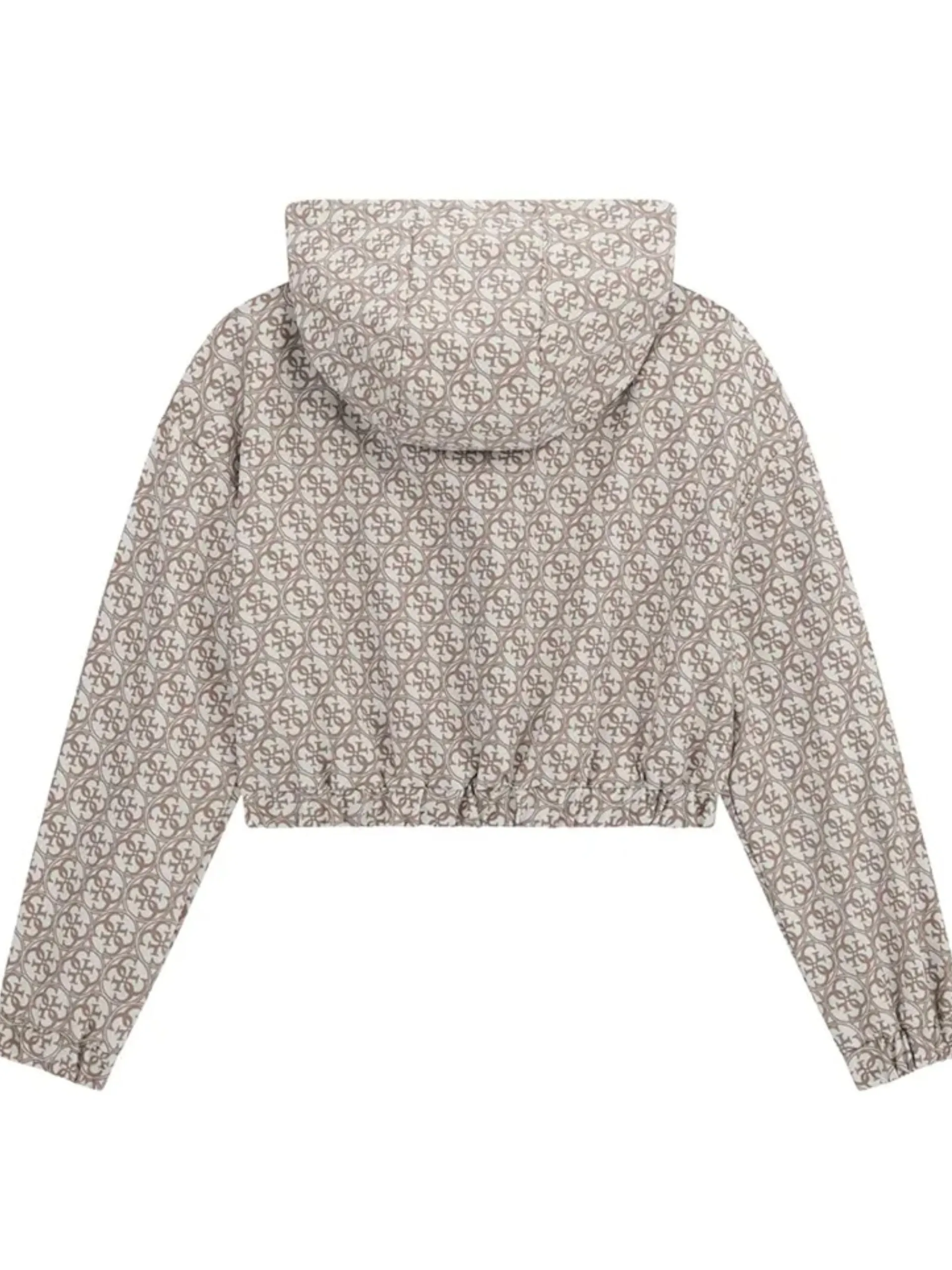 GUESS Capispalla*Giacca crop beige da bambina logo all over J5RQ03WH2K0
