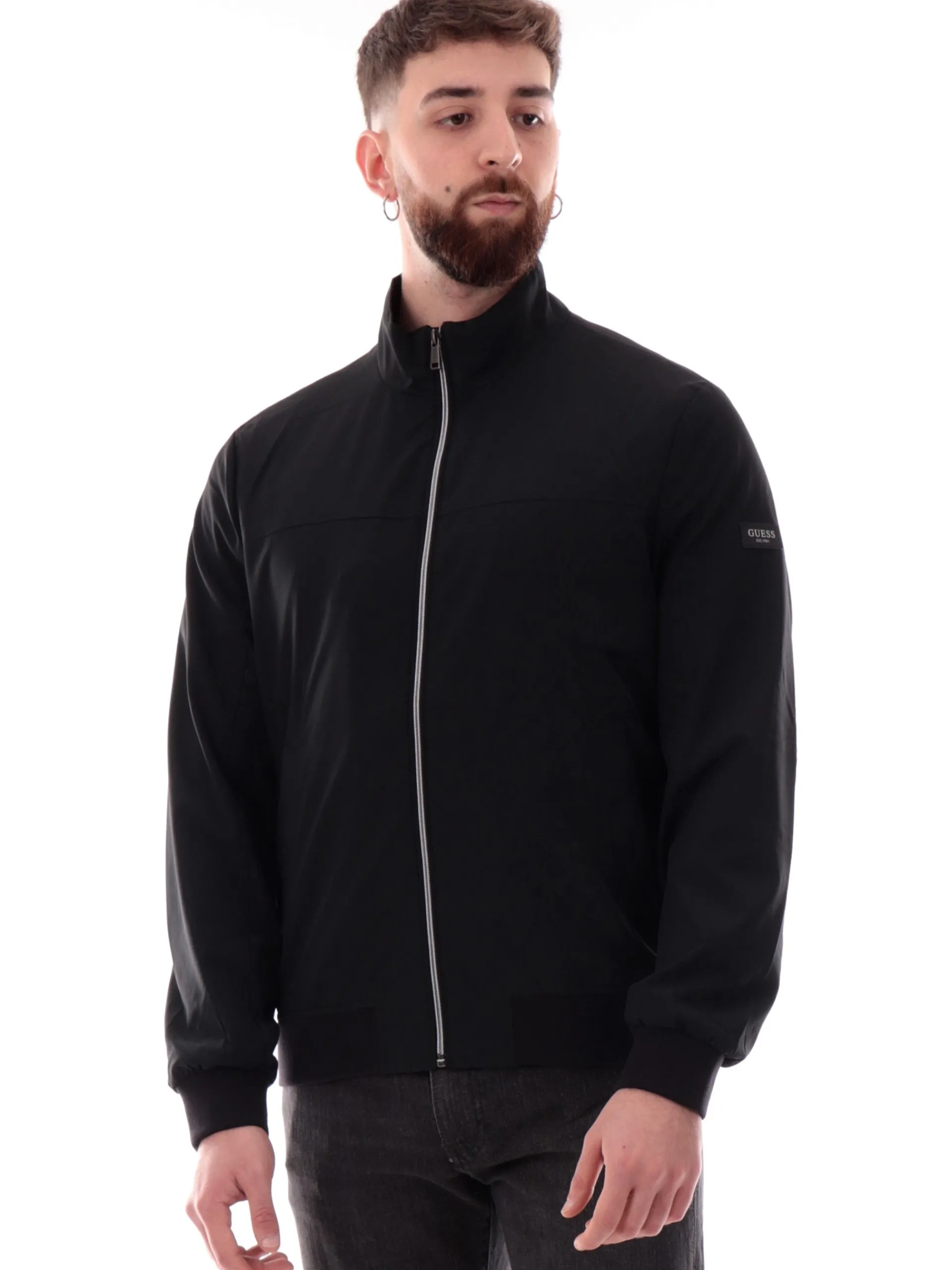 GUESS Giubbini*Giacca Tech Stretch nera da uomo M5RL18WGUP2