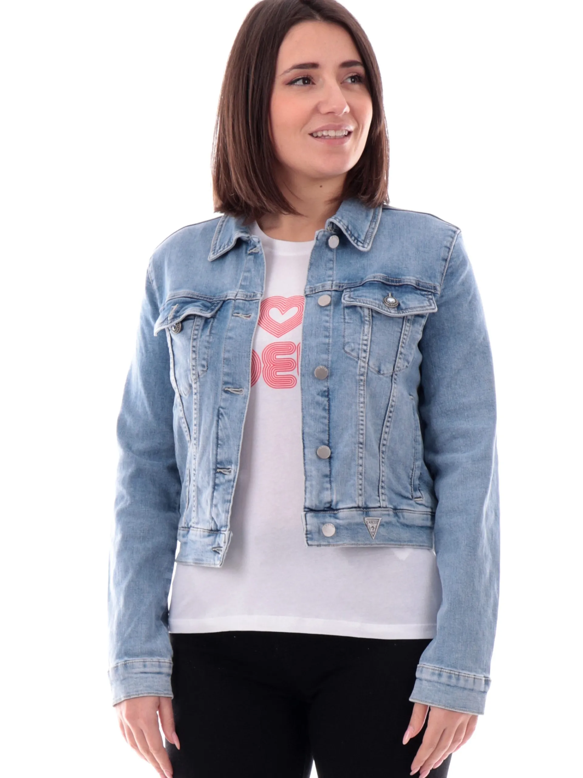 GUESS Giubbini*Giacca jeans Donna Delya Trucker W5RN01D5L71
