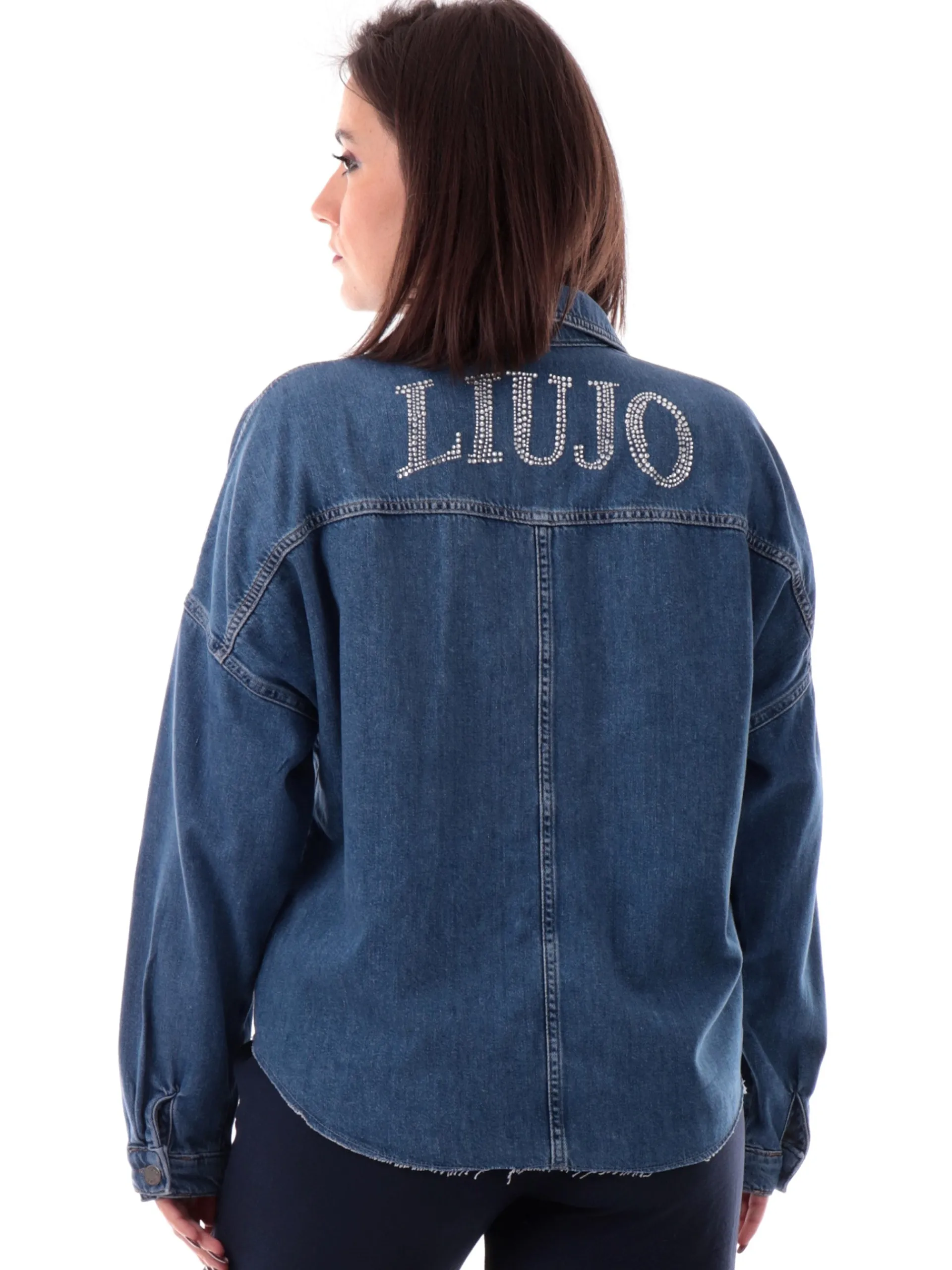 LIU JO MILANO Giubbini*Giacca jeans Liu Jo logo strass da donna UA5165DS069