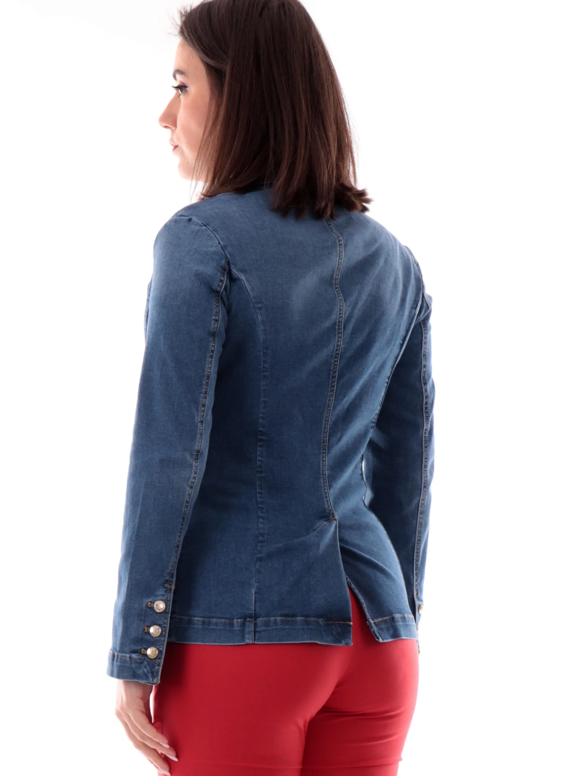LIU JO MILANO Giacche*Giacca jeans Liu Jo Pushan blu da donna con rever UA5093D4925