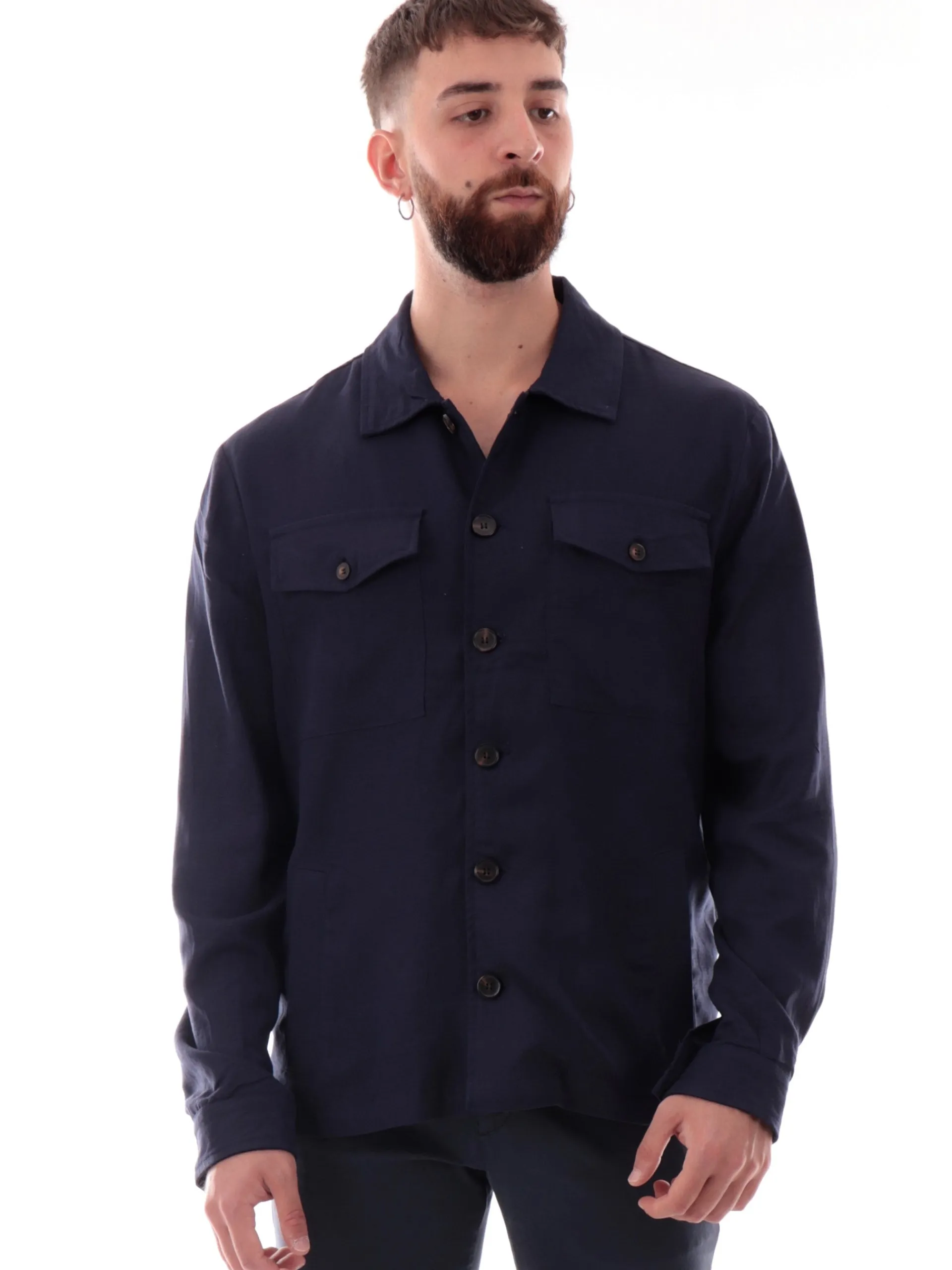 MARKUP Giacche*Giacca Blu da uomo modello safari Overshirt MK896185