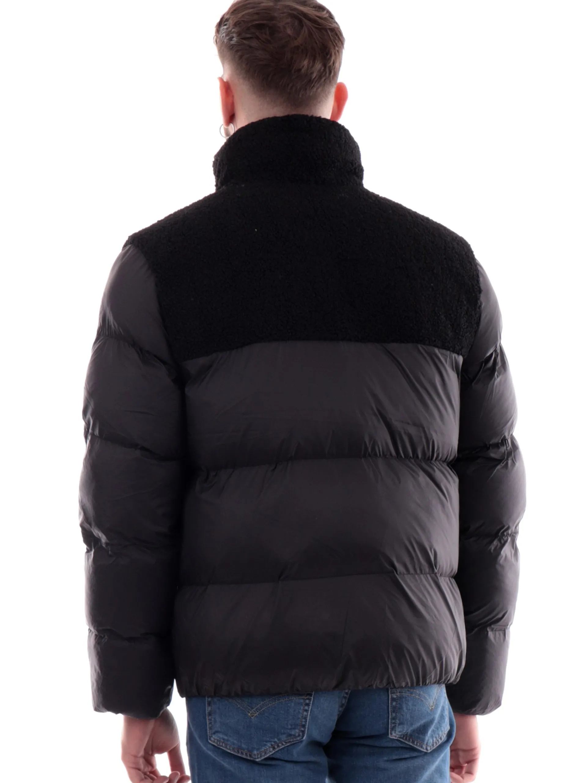 CALVIN KLEIN Giubbini*Giacca montone nera da uomo Sherpa Puffer J30J326091
