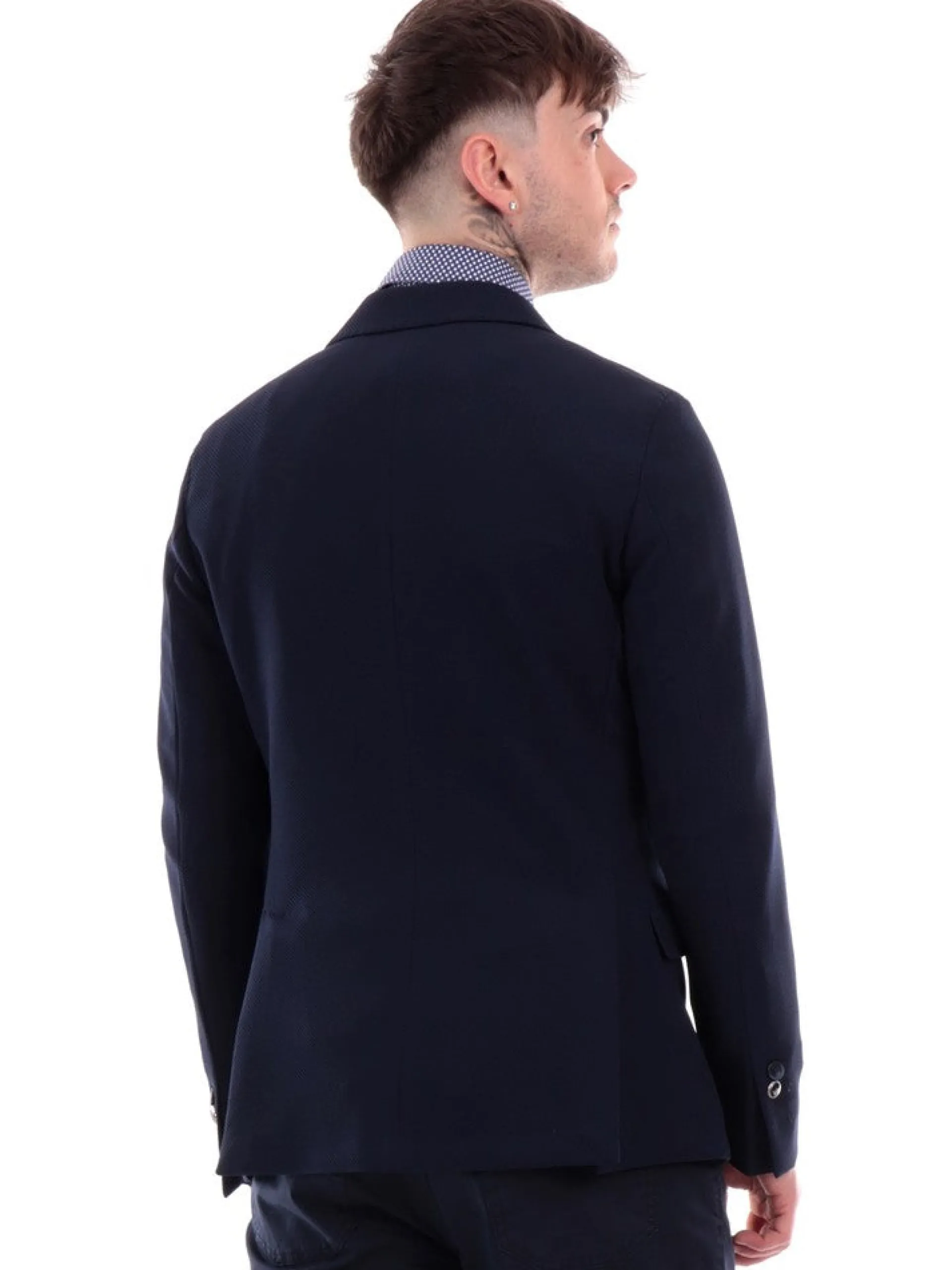 MULISH Giacche*Giacca blu da uomo Nido D'Ape CHOGKS900