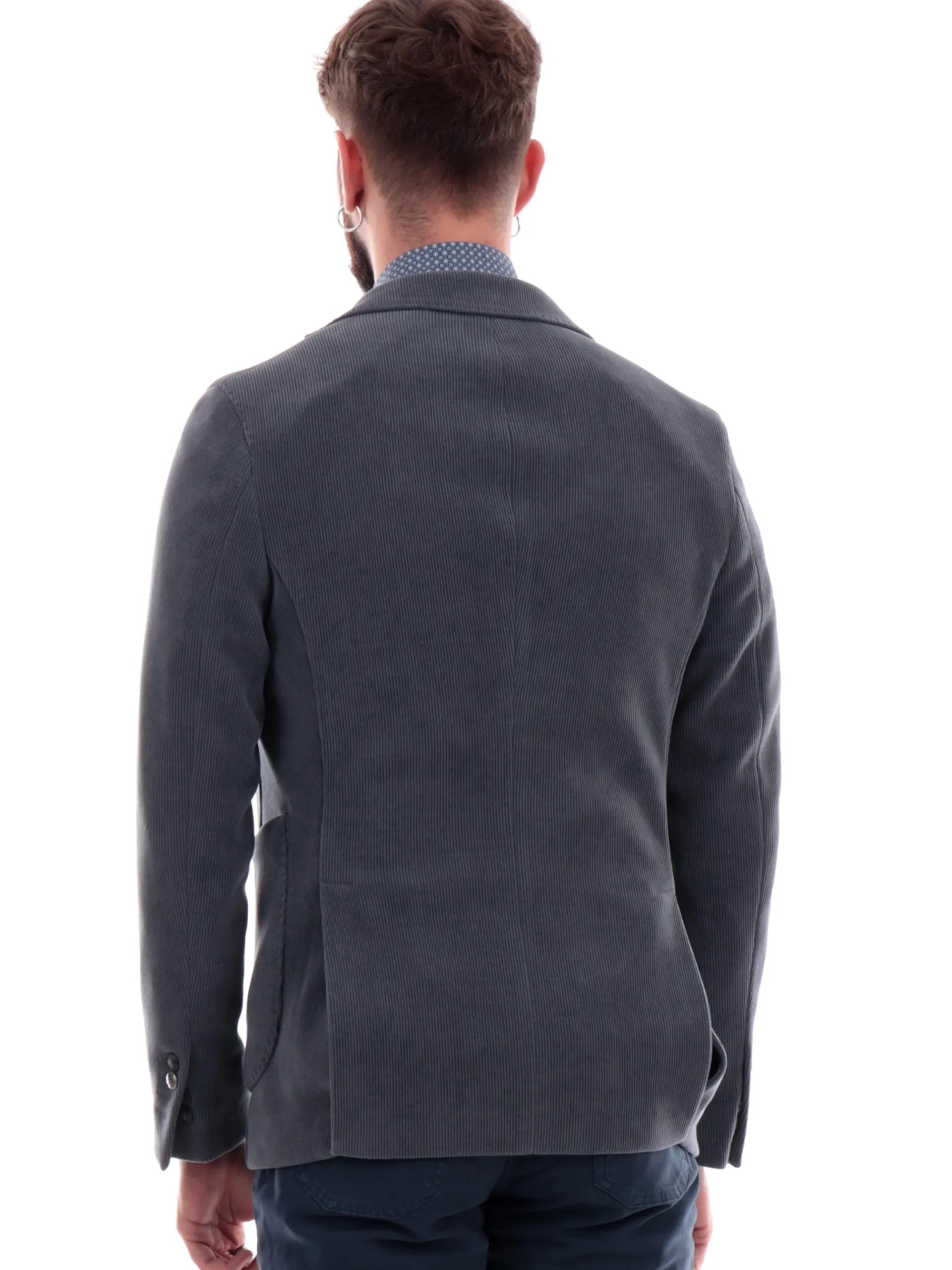 MULISH Giacche*Giacca grigia a costine da uomo Jersey MIKOSGKS802