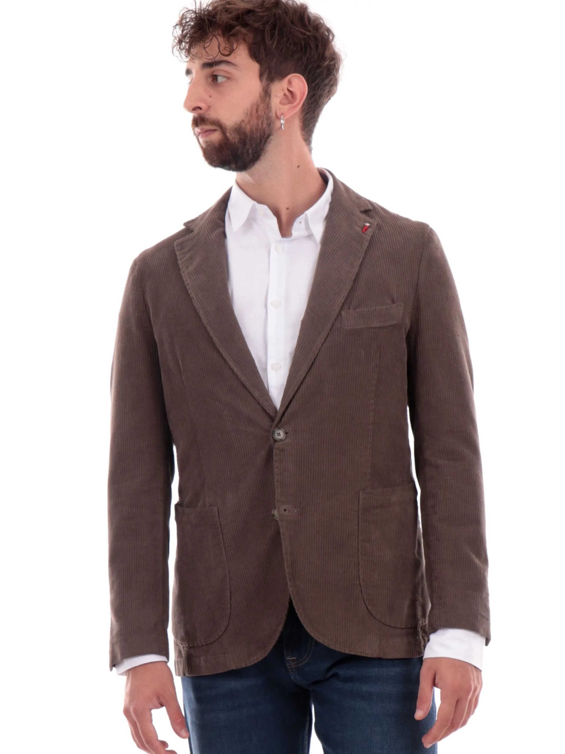 MULISH Giacche*Giacca marrone da uomo velluto DEMETRAR7002