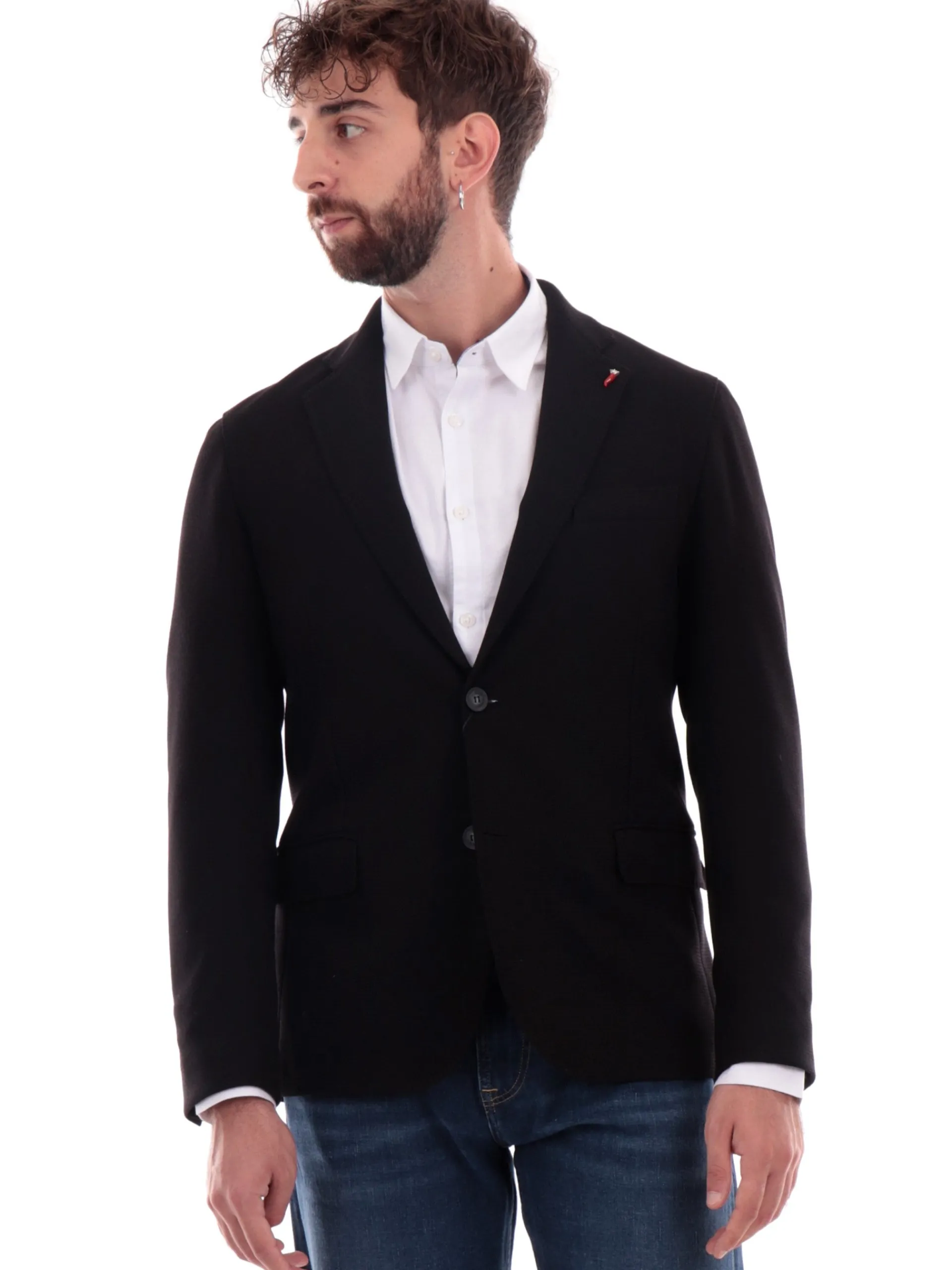MULISH Giacche*Giacca nera da uomo jersey ADEGKS990