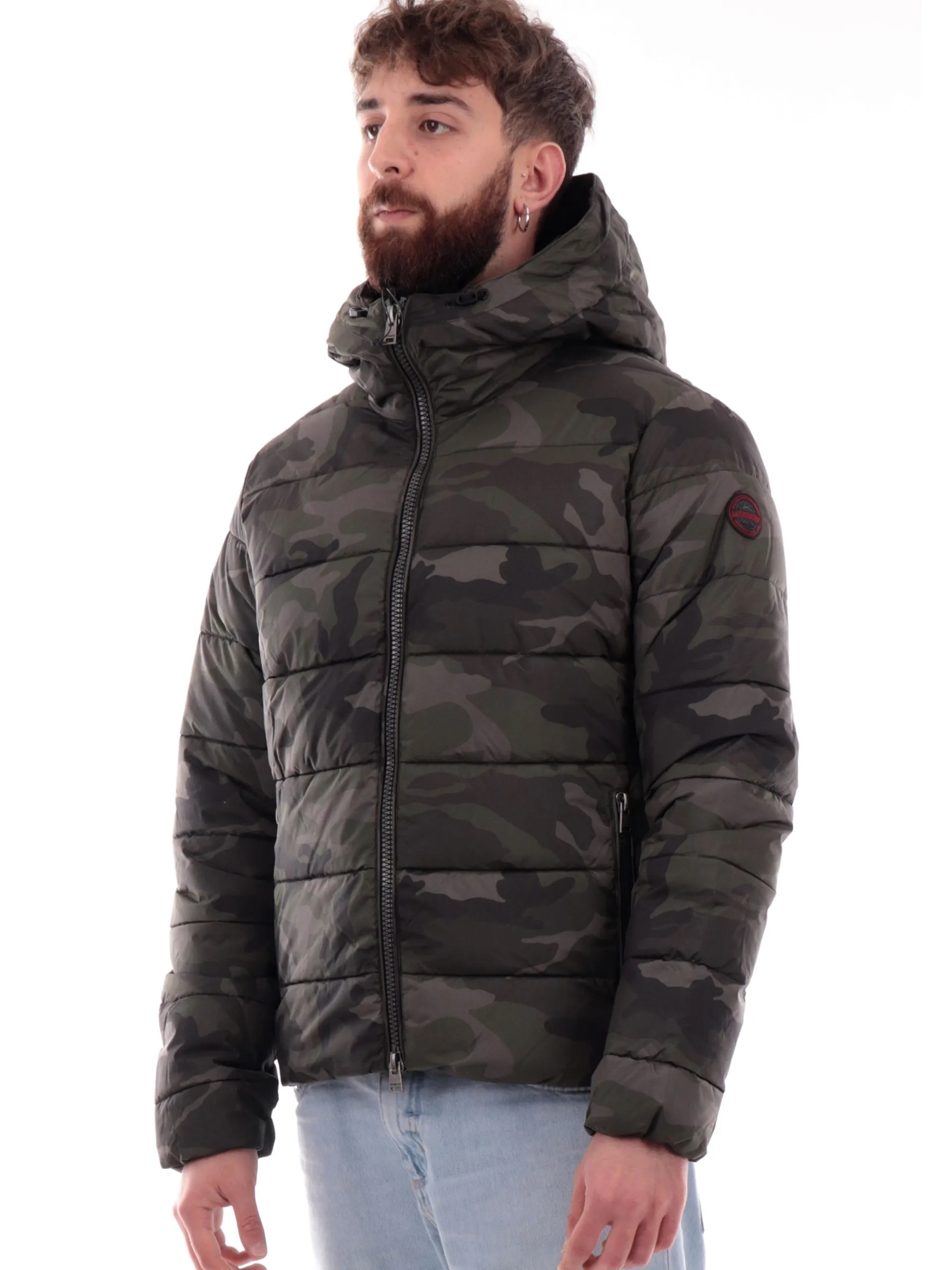 MUSEUM Giubbini*Giacca camo da uomo interno nero Justin JA05PL966