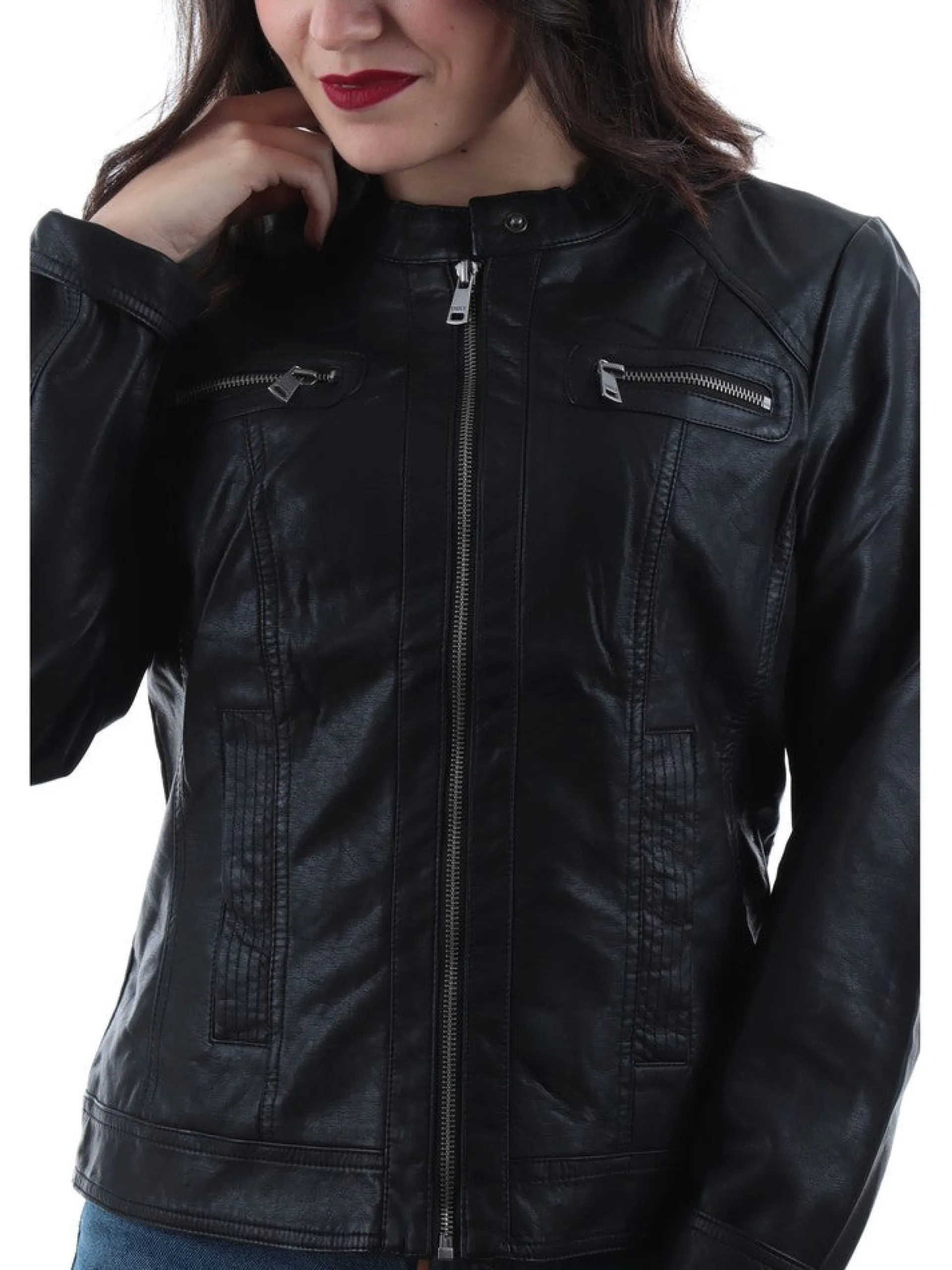 ONLY Giubbini*Giacca nera da donna Biker Bandit 15081400