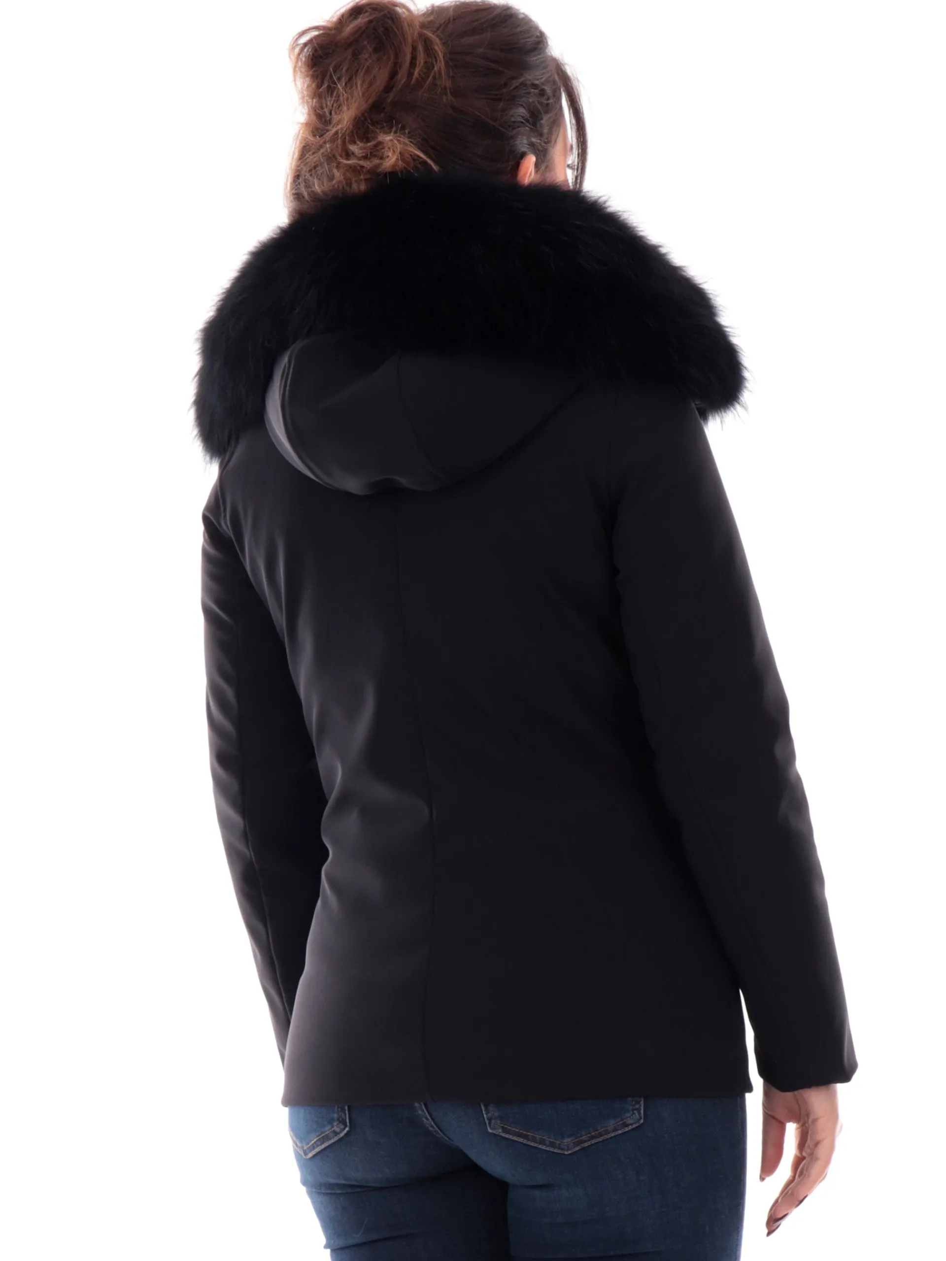 RRD Giubbotti*Giacca nera da donna con pelliccia Winter Storm Fur Wom W24501FT