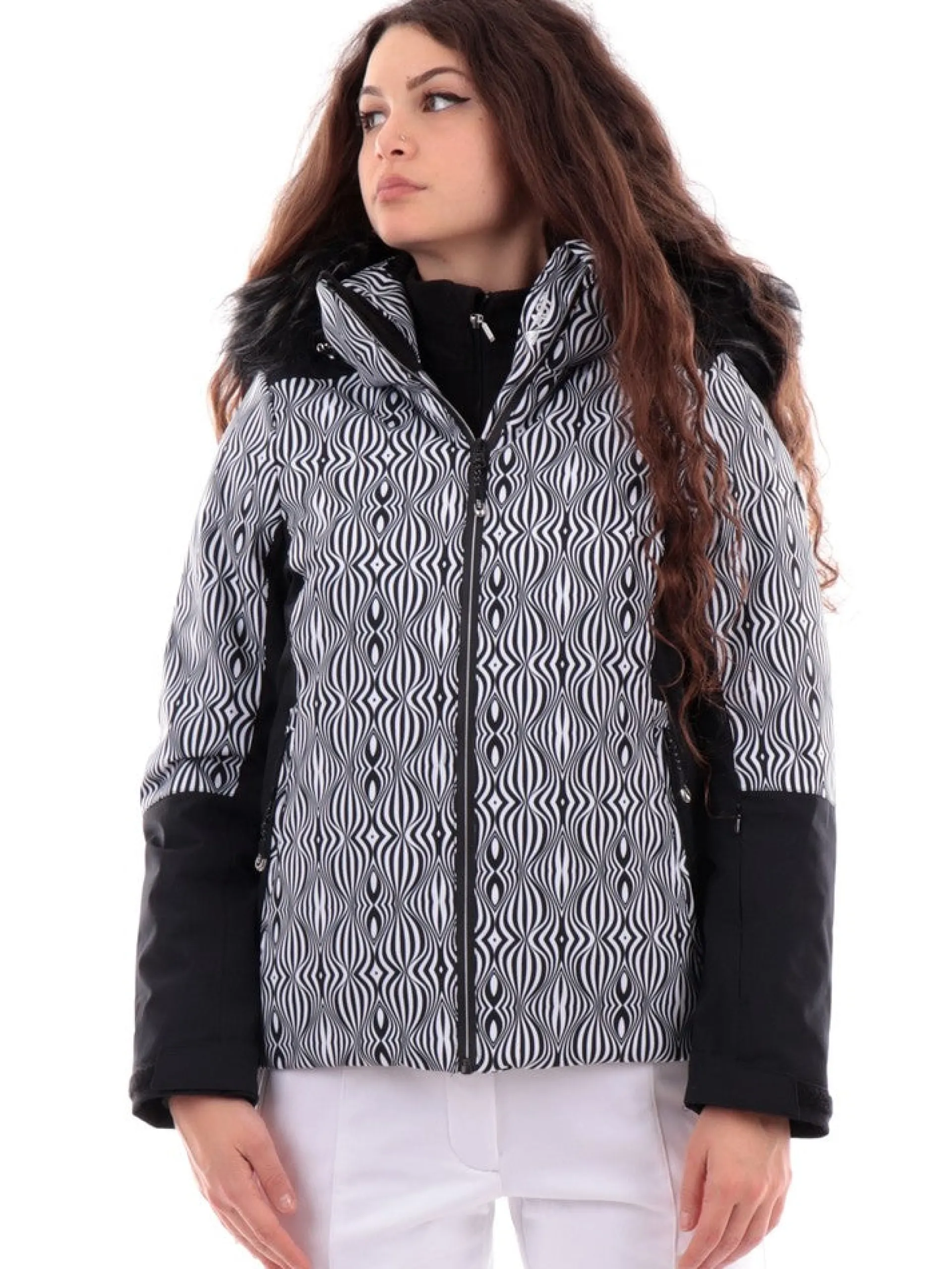 ASTROLABIO Abbigliamento|Giubbini*Giacca sci bianca e nera da donna AB8UT55E2