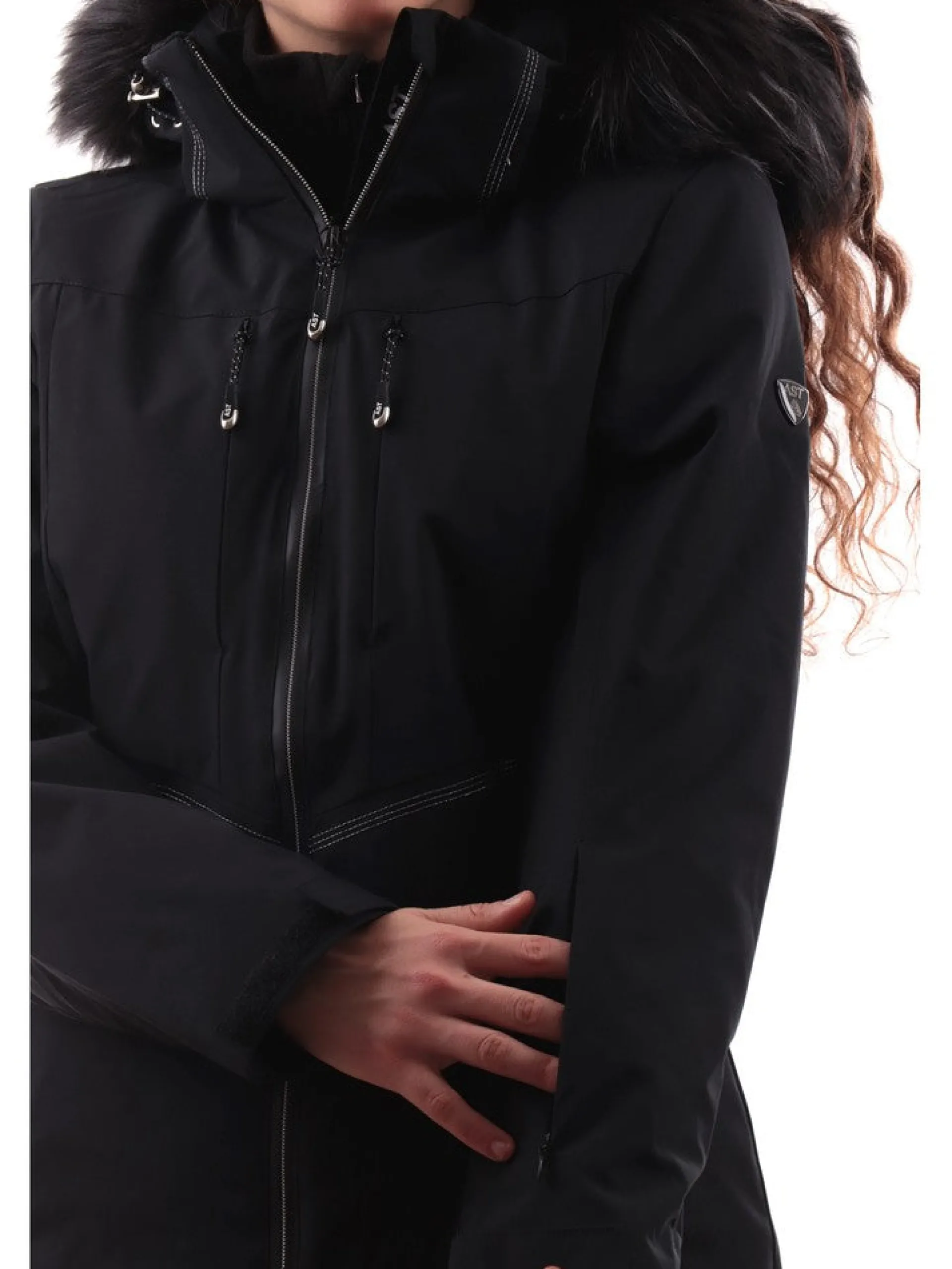 ASTROLABIO Abbigliamento|Giubbini*Giacca Sci nera da Donna con Cappuccio AB8ST34X2E
