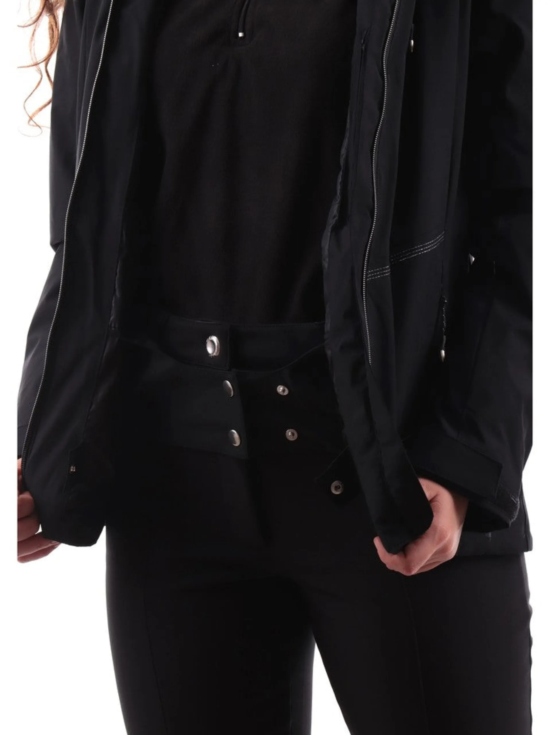 ASTROLABIO Abbigliamento|Giubbini*Giacca Sci nera da Donna con Cappuccio AB8ST34X2E