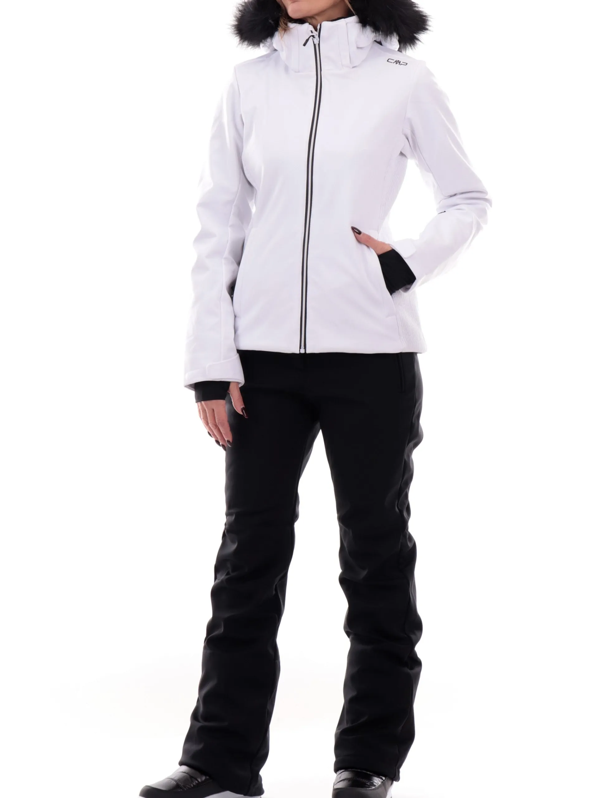 CMP Abbigliamento|Giubbini*Giacca Sci Bianca da donna con cappuccio removibile 34W4546F