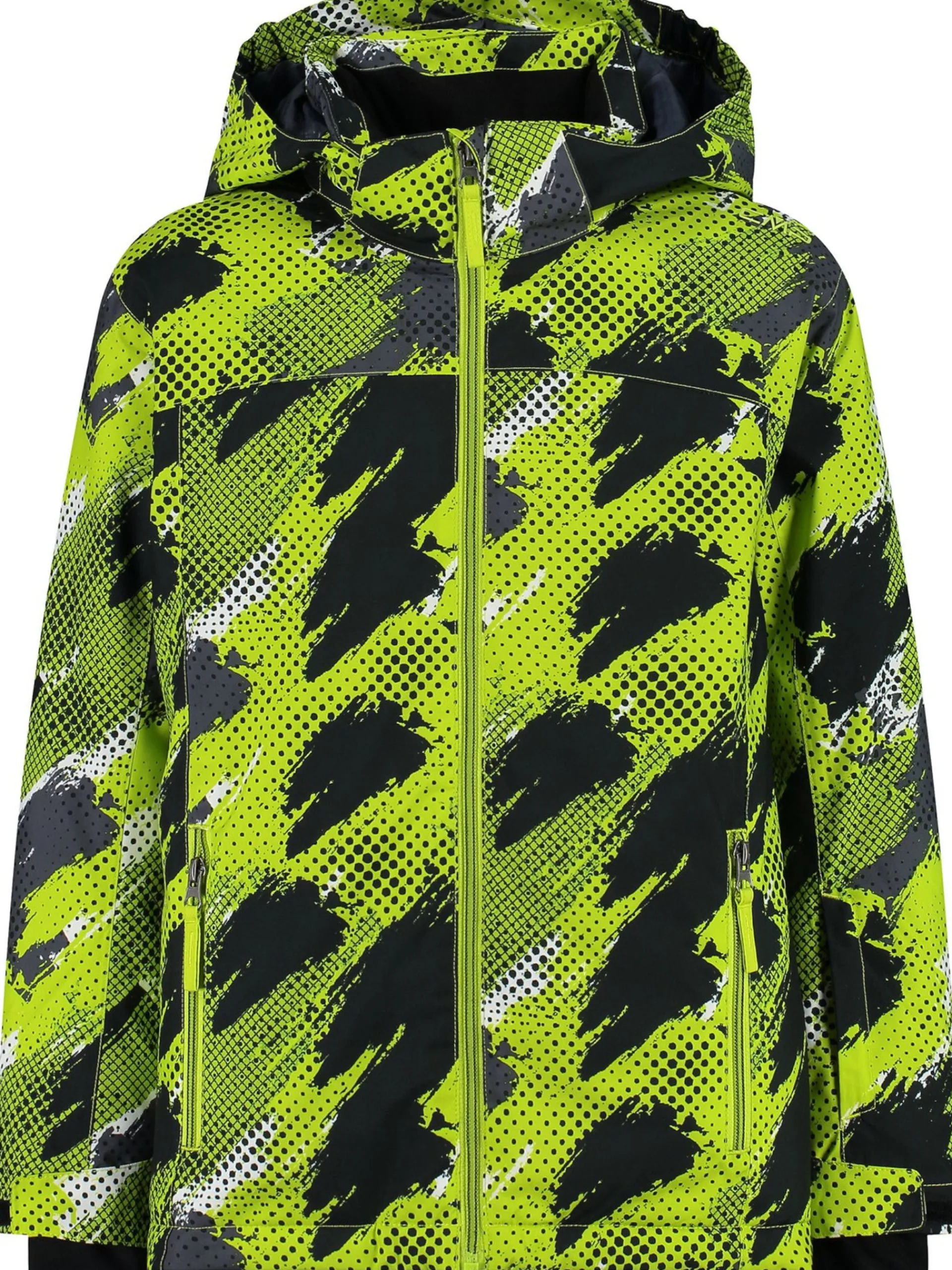 CMP Abbigliamento*Giacca Sci da bambino verde e nera con cappuccio 39W1924