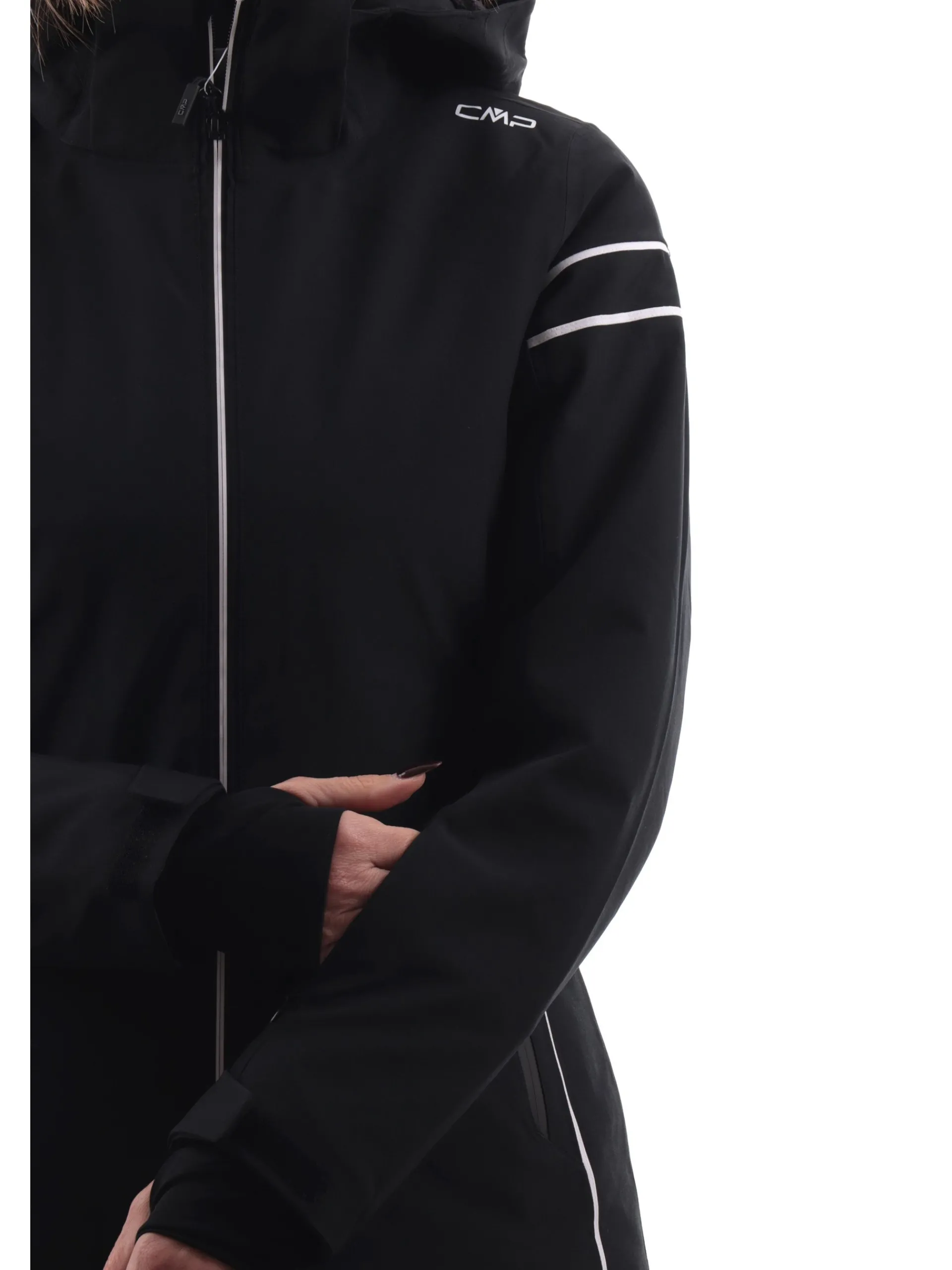 CMP Abbigliamento|Giubbini*Giacca sci nera da donna antineve 34W4516