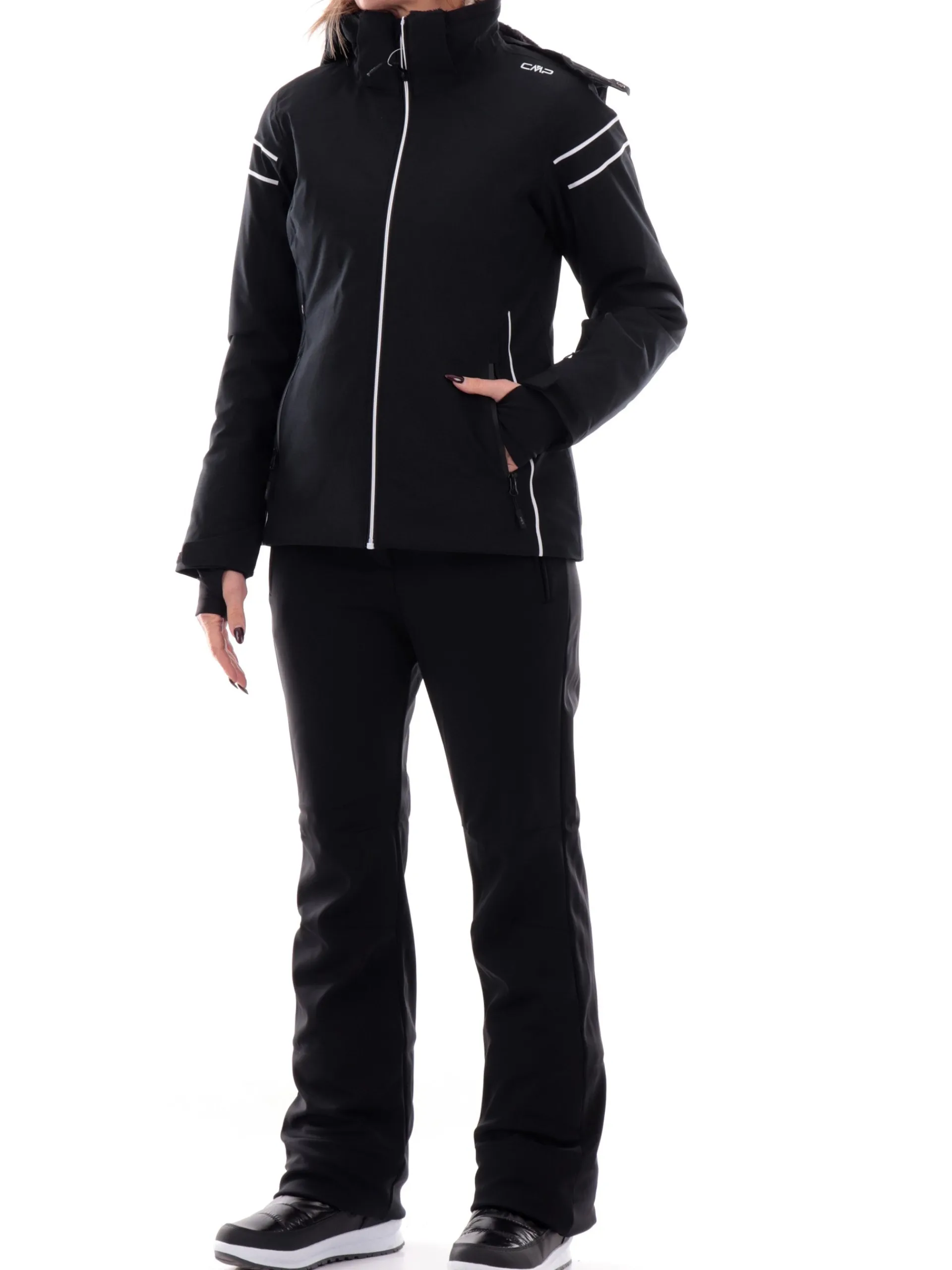 CMP Abbigliamento|Giubbini*Giacca sci nera da donna antineve 34W4516
