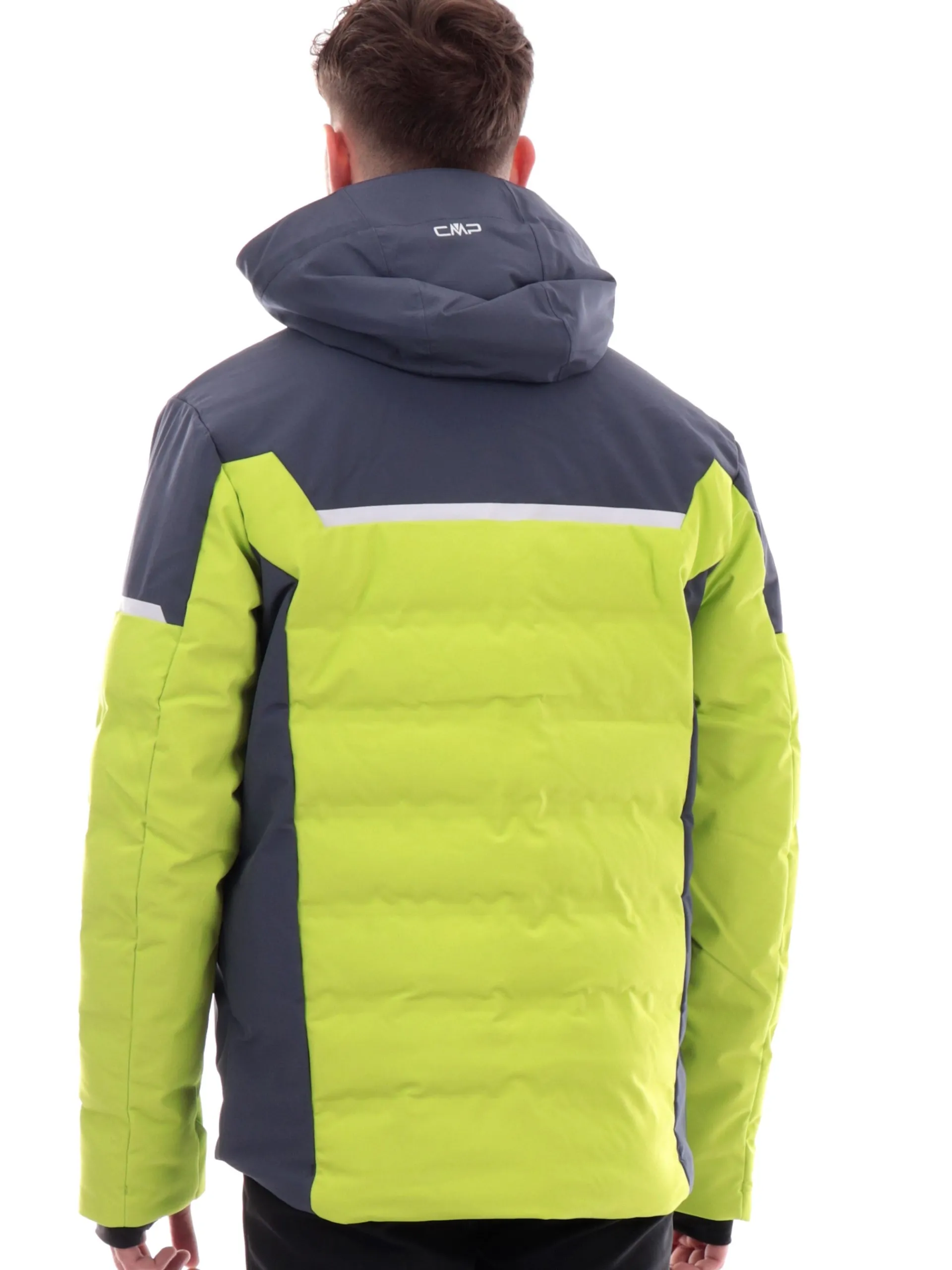 CMP Abbigliamento|Giubbini*Giacca sci verde, grigia e bianca da uomo cappuccio rimovibile 34W4697