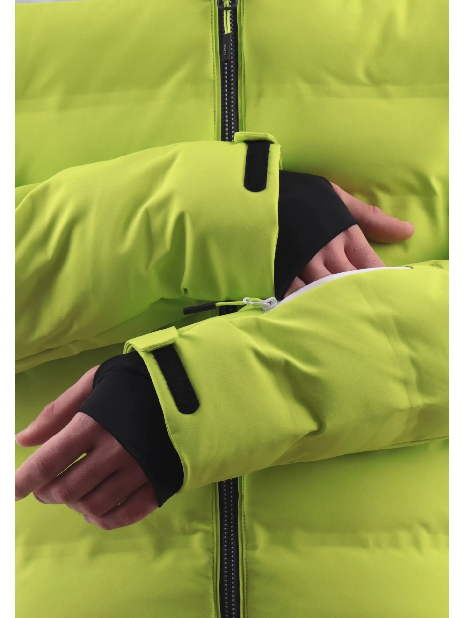 CMP Abbigliamento|Giubbini*Giacca sci verde, grigia e bianca da uomo cappuccio rimovibile 34W4697