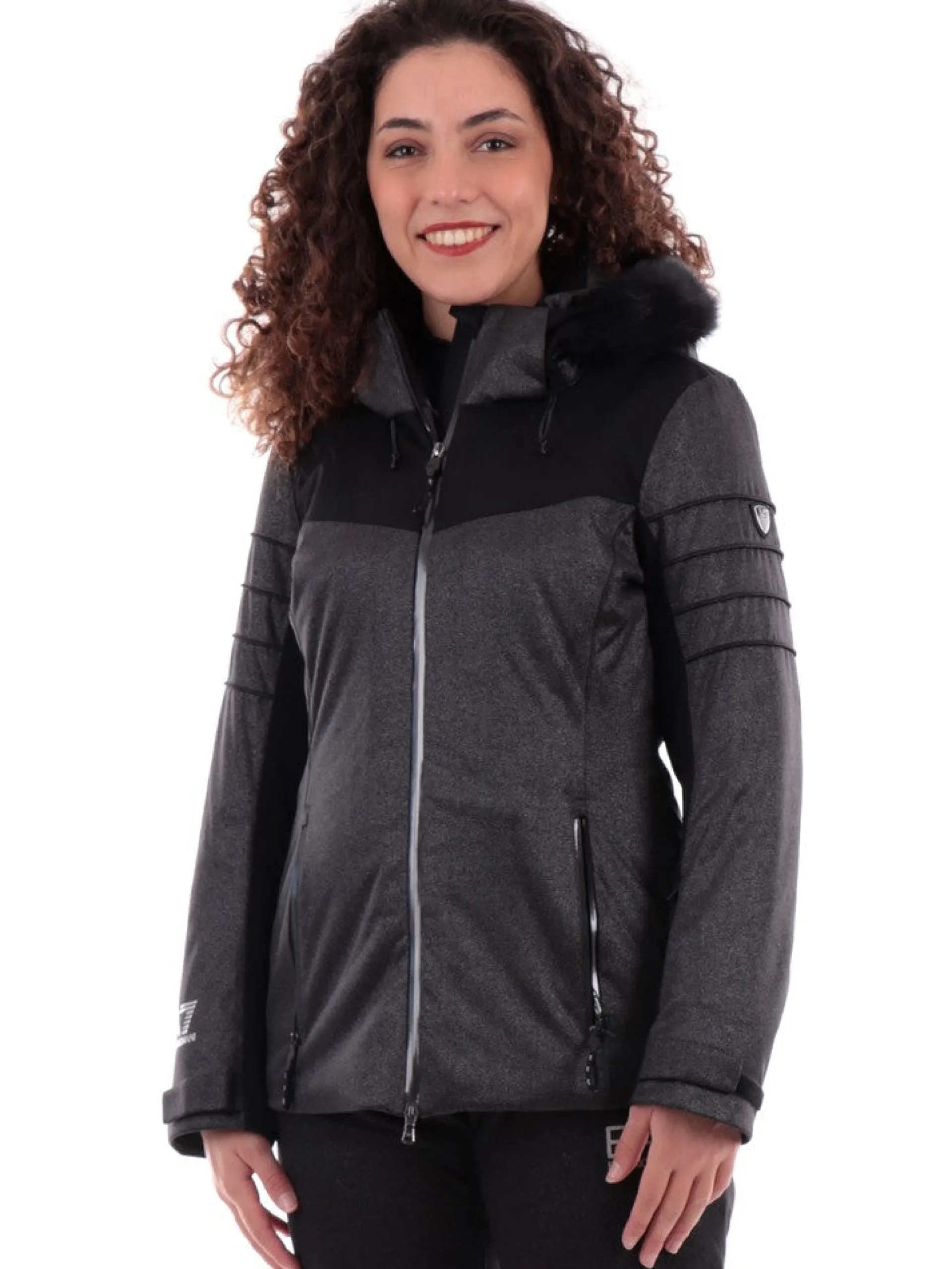 EMPORIO ARMANI 7 Abbigliamento|Giubbini*Giacca sci Emporio Armani EA7 nera e argento da donna 6RTG15TNDCZ
