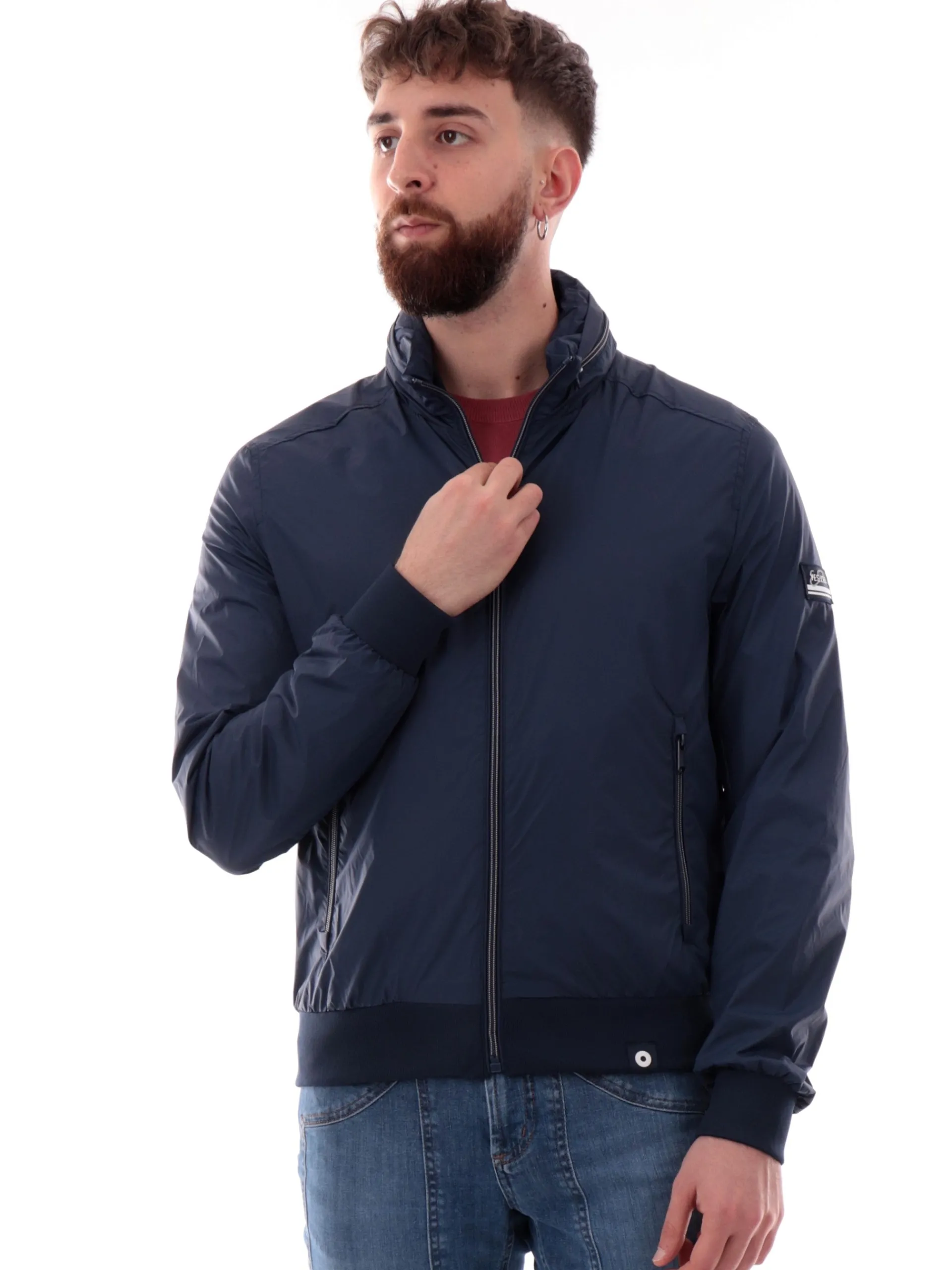 YES ZEE Giubbini*Giacca tecnica blu da uomo cappuccio estraibile J542QN00