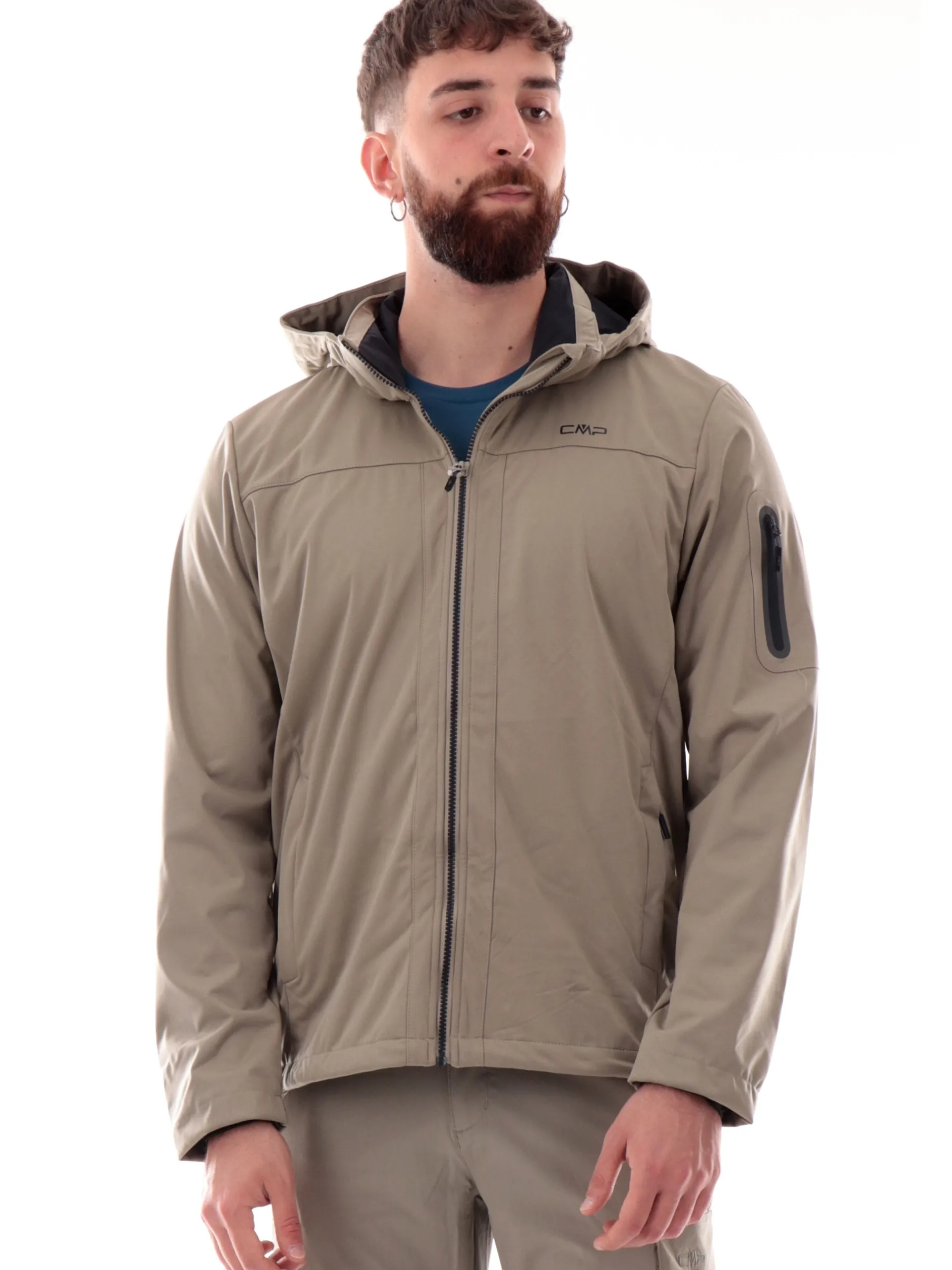 CMP Giubbini|Giubbini*Giacca trekking grigia da uomo con cappuccio removibile 39A5027
