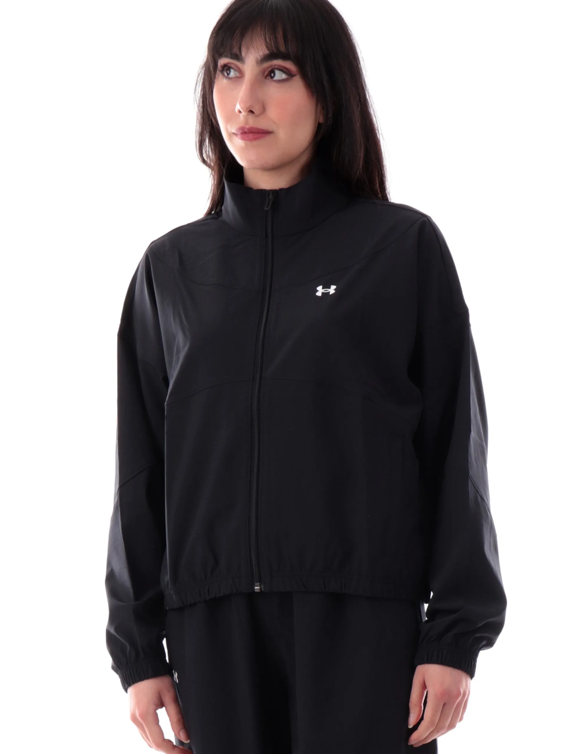 UNDER ARMOUR Giubbini*Giacca nera da donna tecnica Rival Woven 13896310