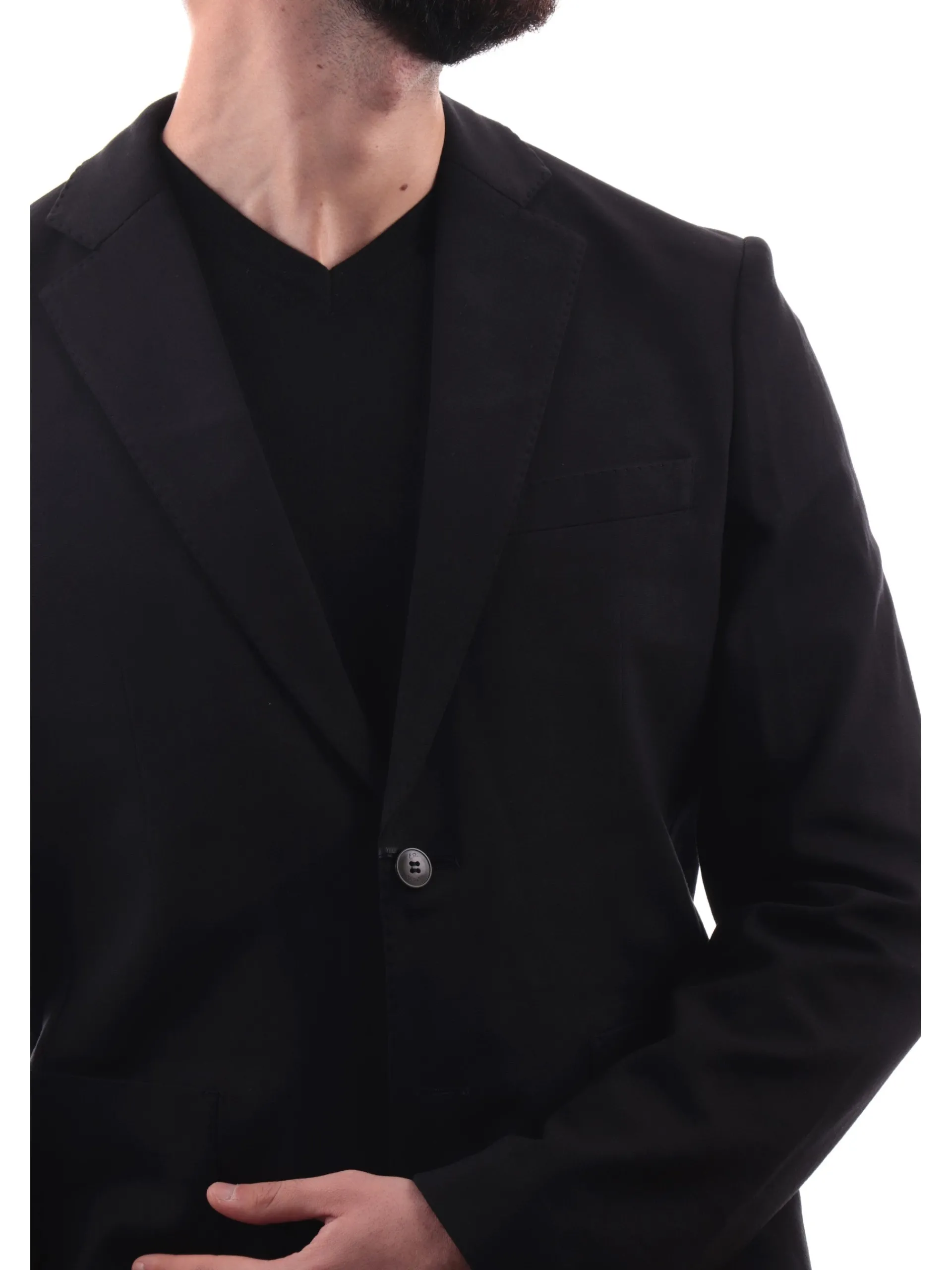 YES ZEE Giacche*Giacca uomo nera Elegante con rever G805D3000