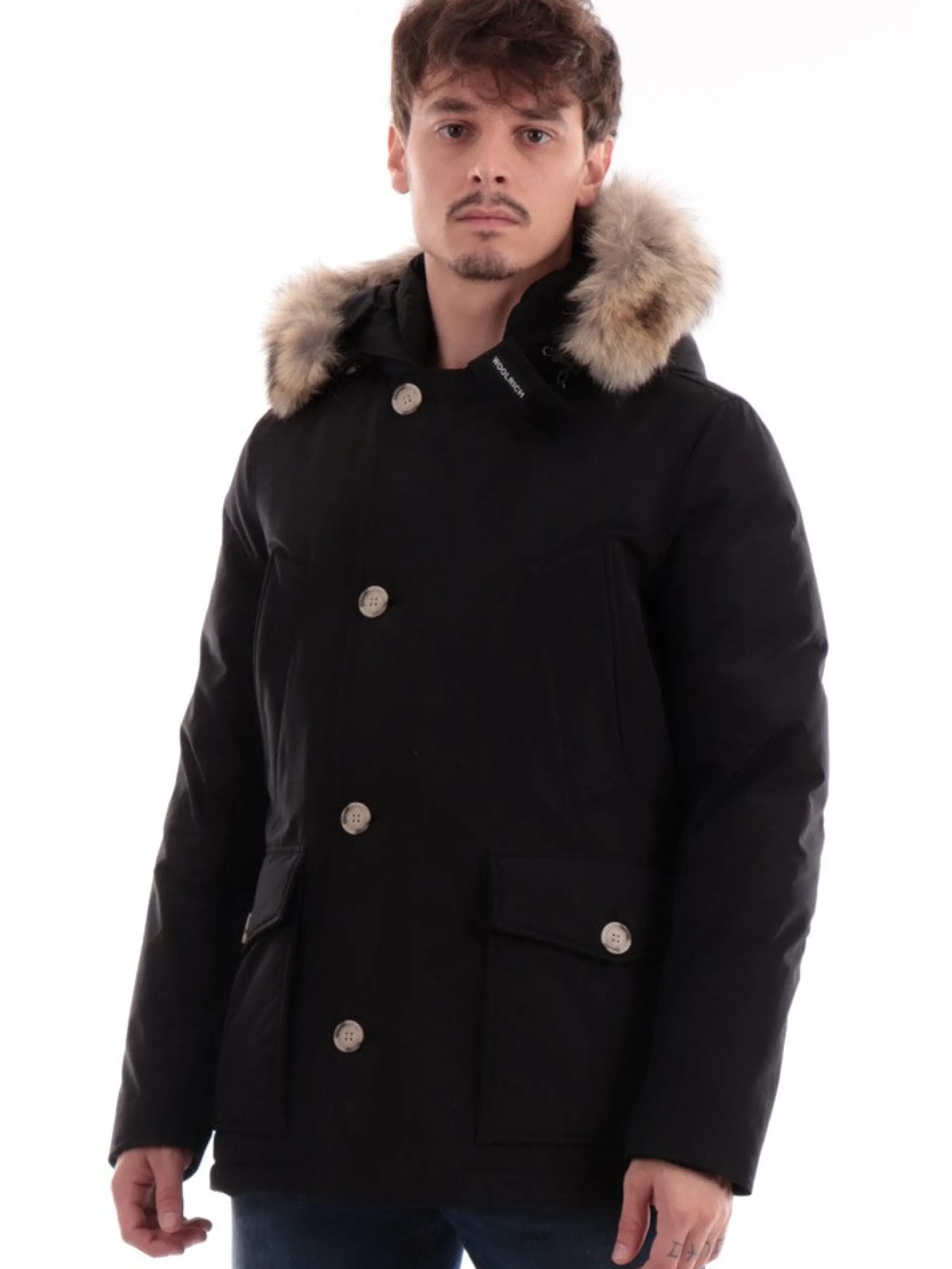 WOOLRICH Giubbotti*Giacca nera da uomo Arctic Detachable 0484MRUT0001