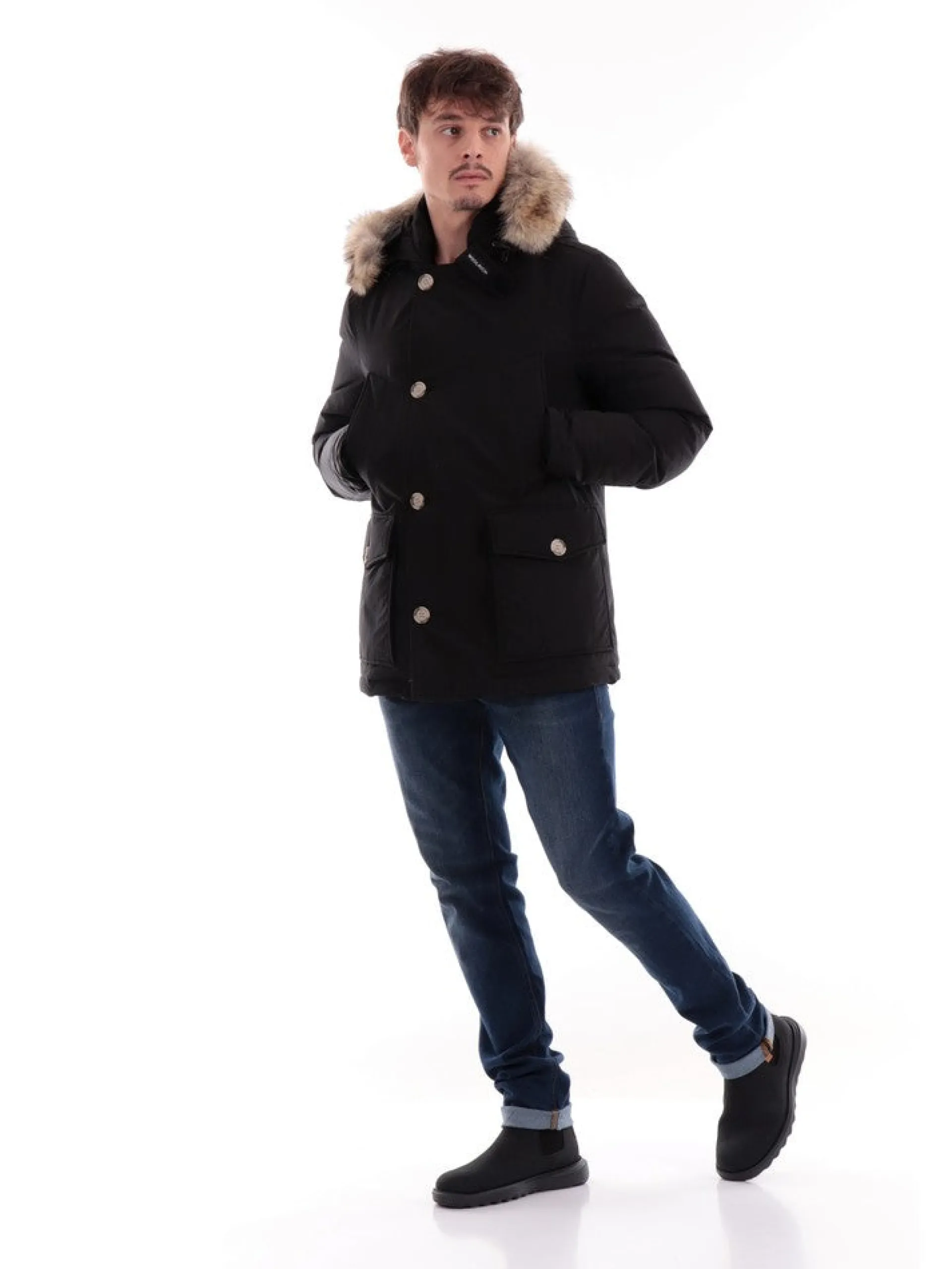 WOOLRICH Giubbotti*Giacca nera da uomo Arctic Detachable 0484MRUT0001