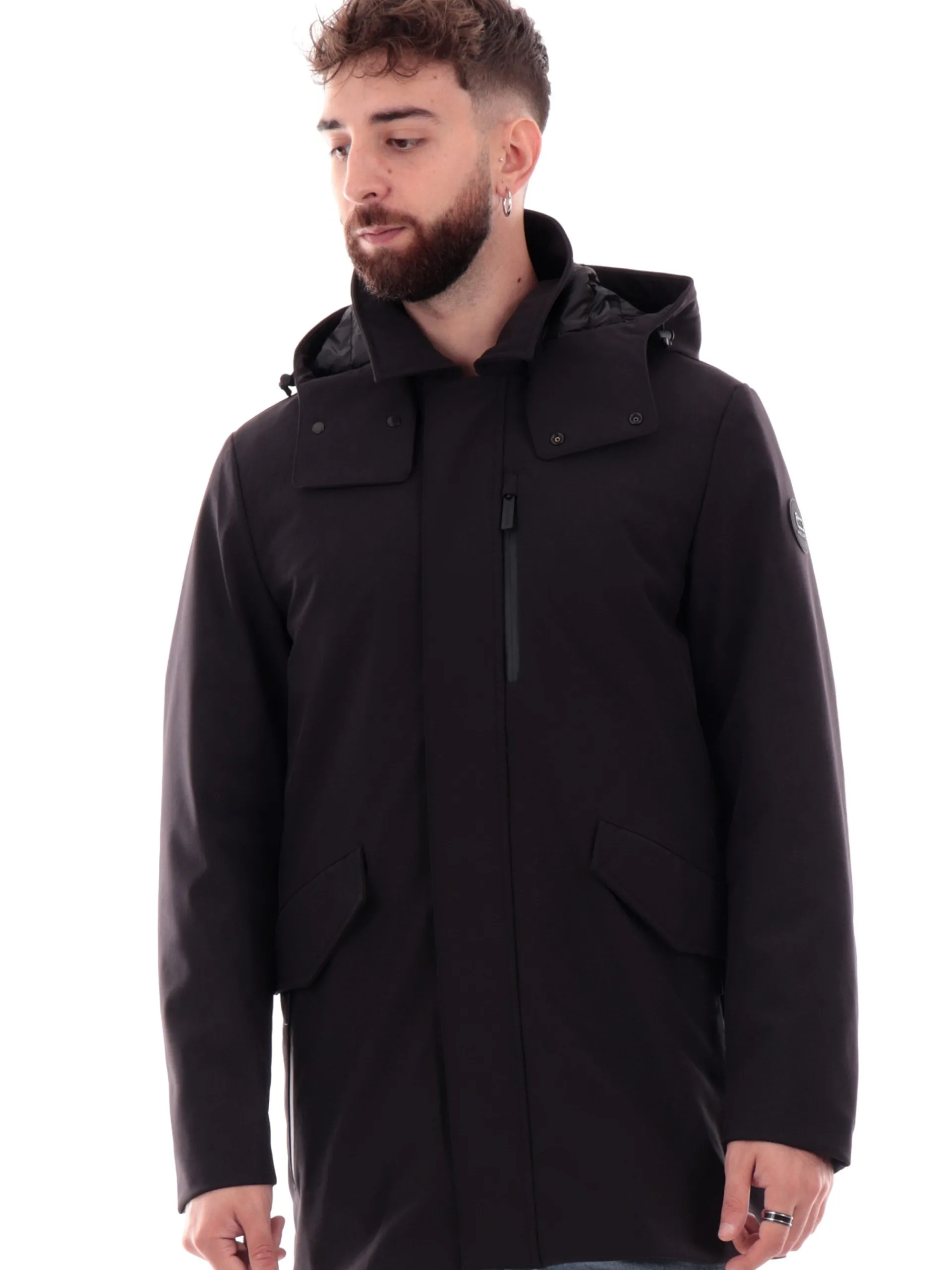 WOOLRICH Giubbotti*Giacca nera da uomo Barrow Mac Softshell 0792MRUT3496M