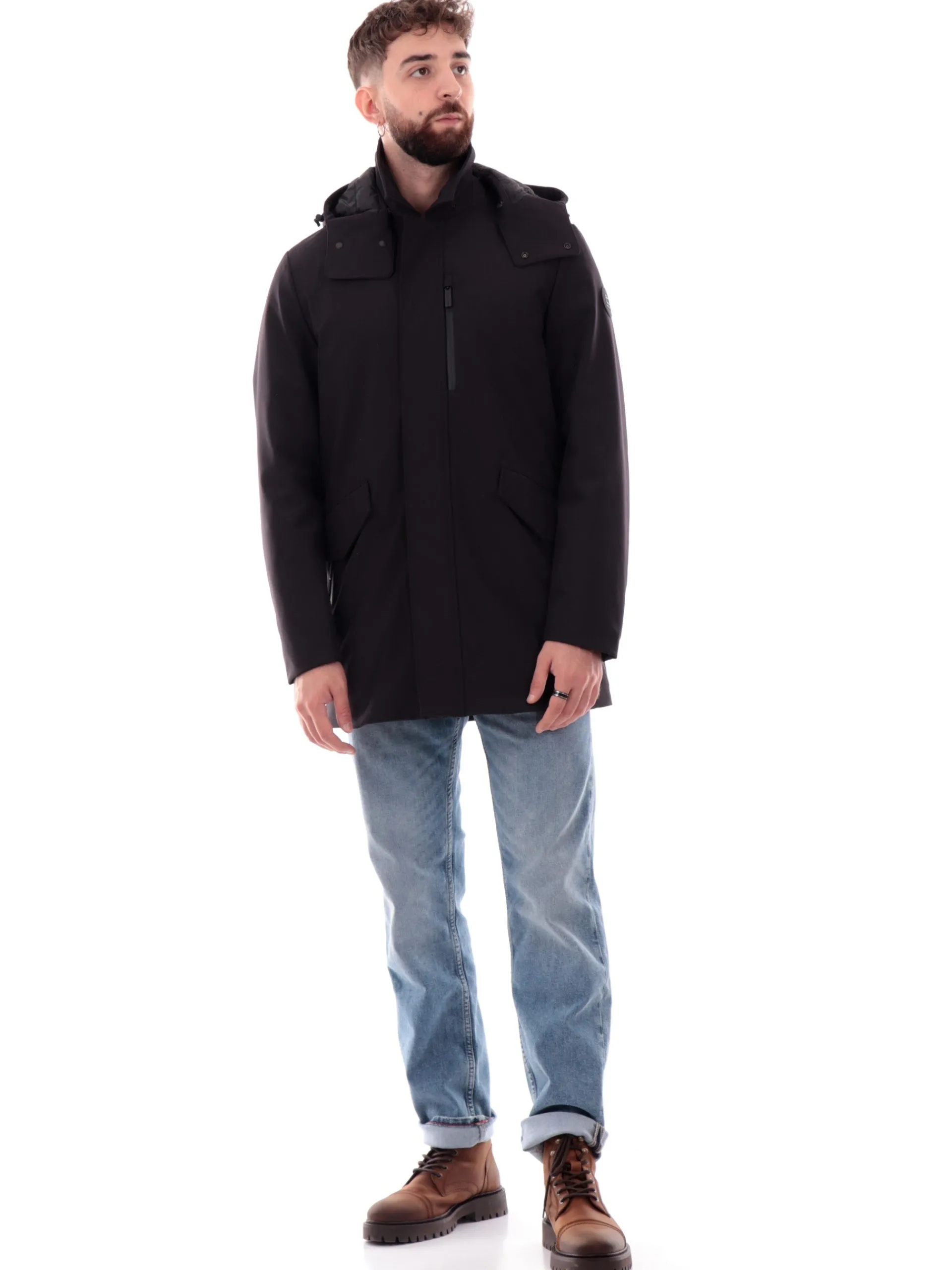 WOOLRICH Giubbotti*Giacca nera da uomo Barrow Mac Softshell 0792MRUT3496M