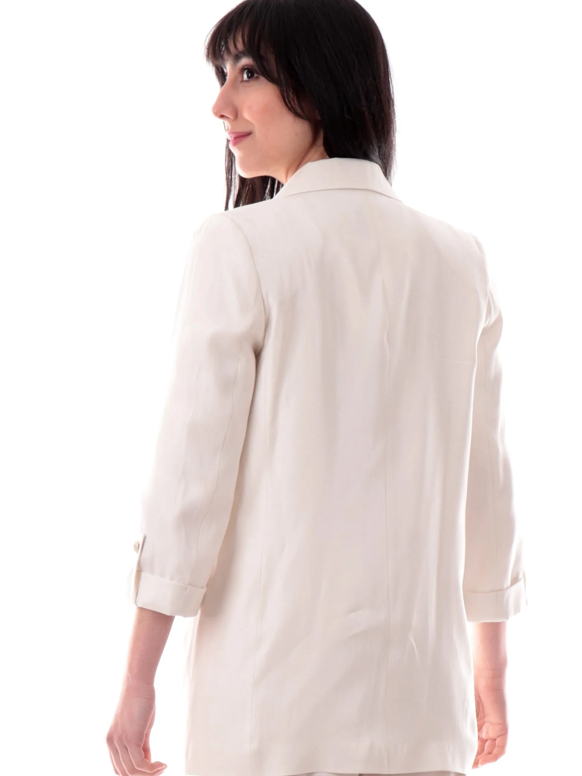 YES ZEE Giacche*Giacca bianca da donna con maniche tre quarti G446C700-0157
