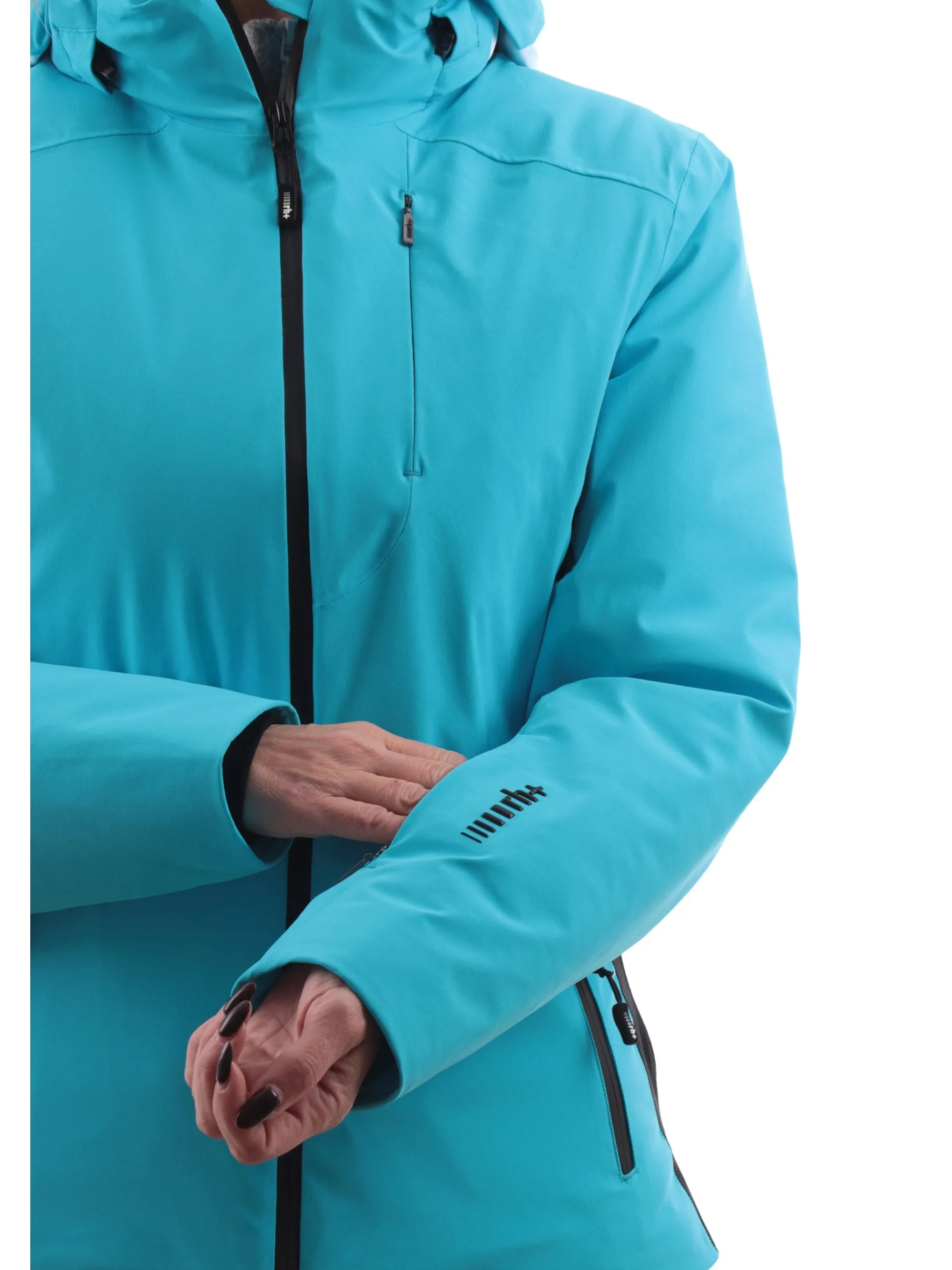 ZERORH+ Abbigliamento|Giubbini*Giacca Zero Rh bianca e celeste con cappuccio Tessa bicolore IND3149