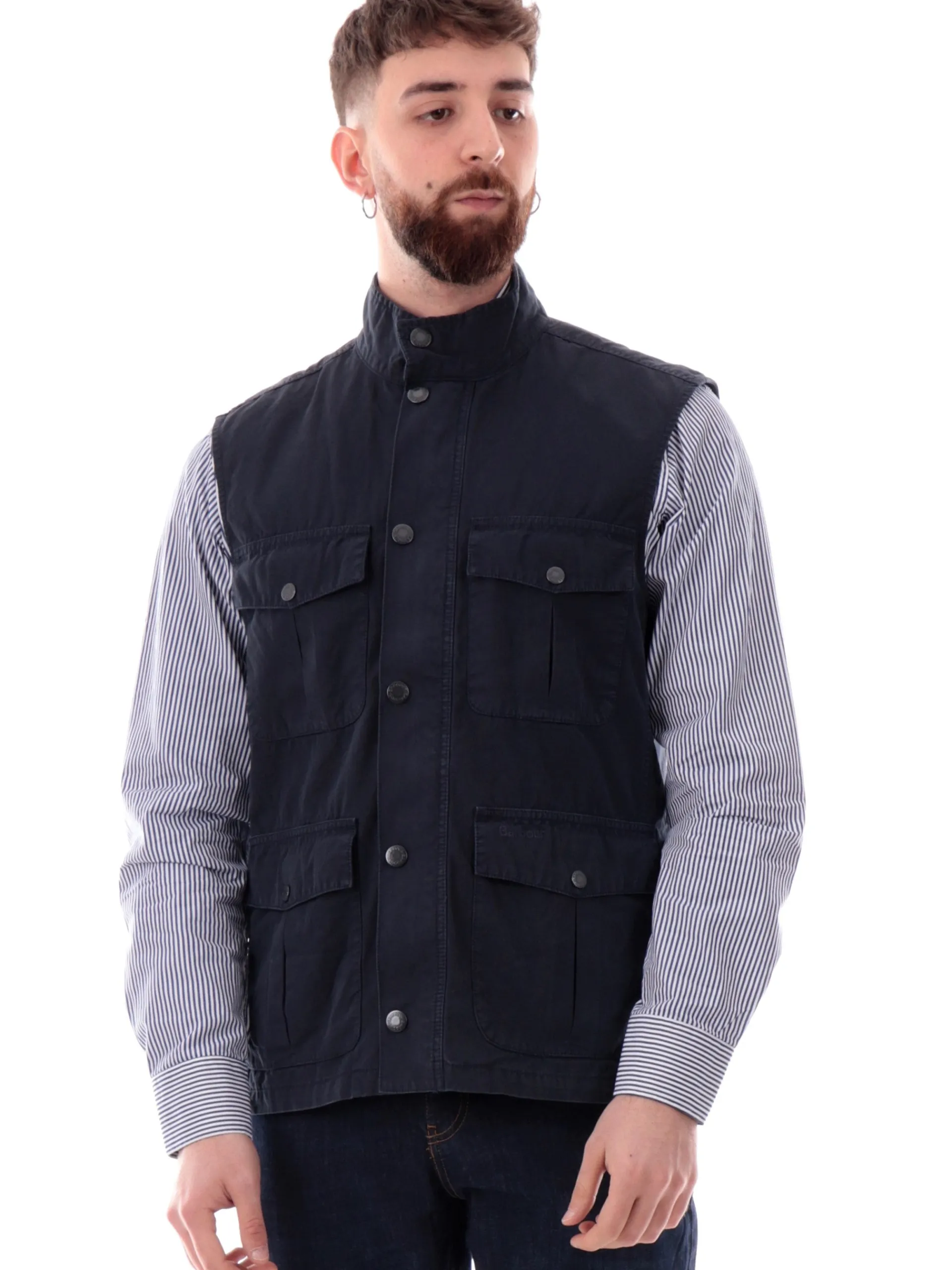 BARBOUR Gilet*Gilet blu Casual Corbridge da uomo con tasconi MGI0284
