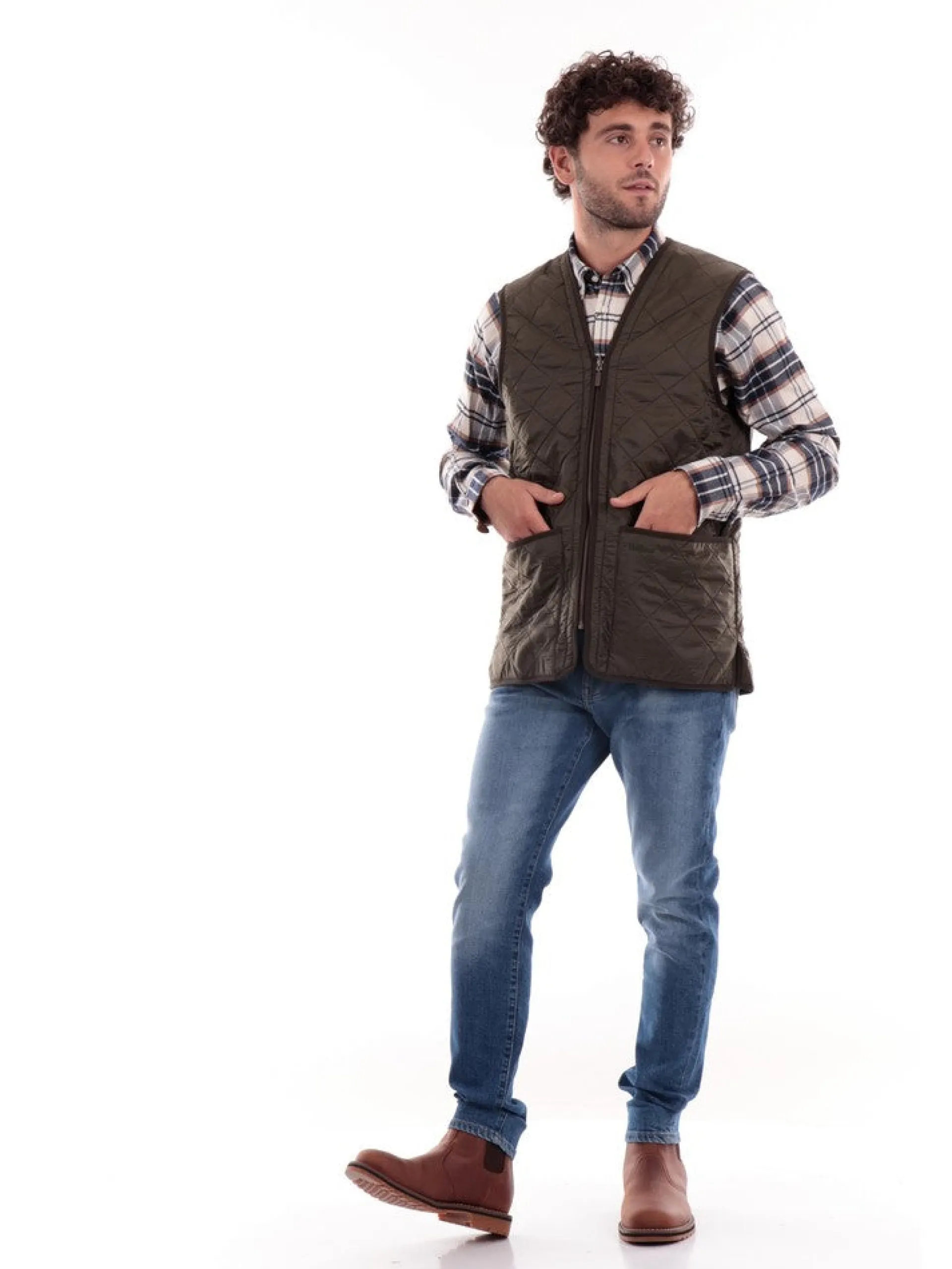 BARBOUR Gilet*Gilet verde da uomo Polarquilt Waistcoat MLI0002