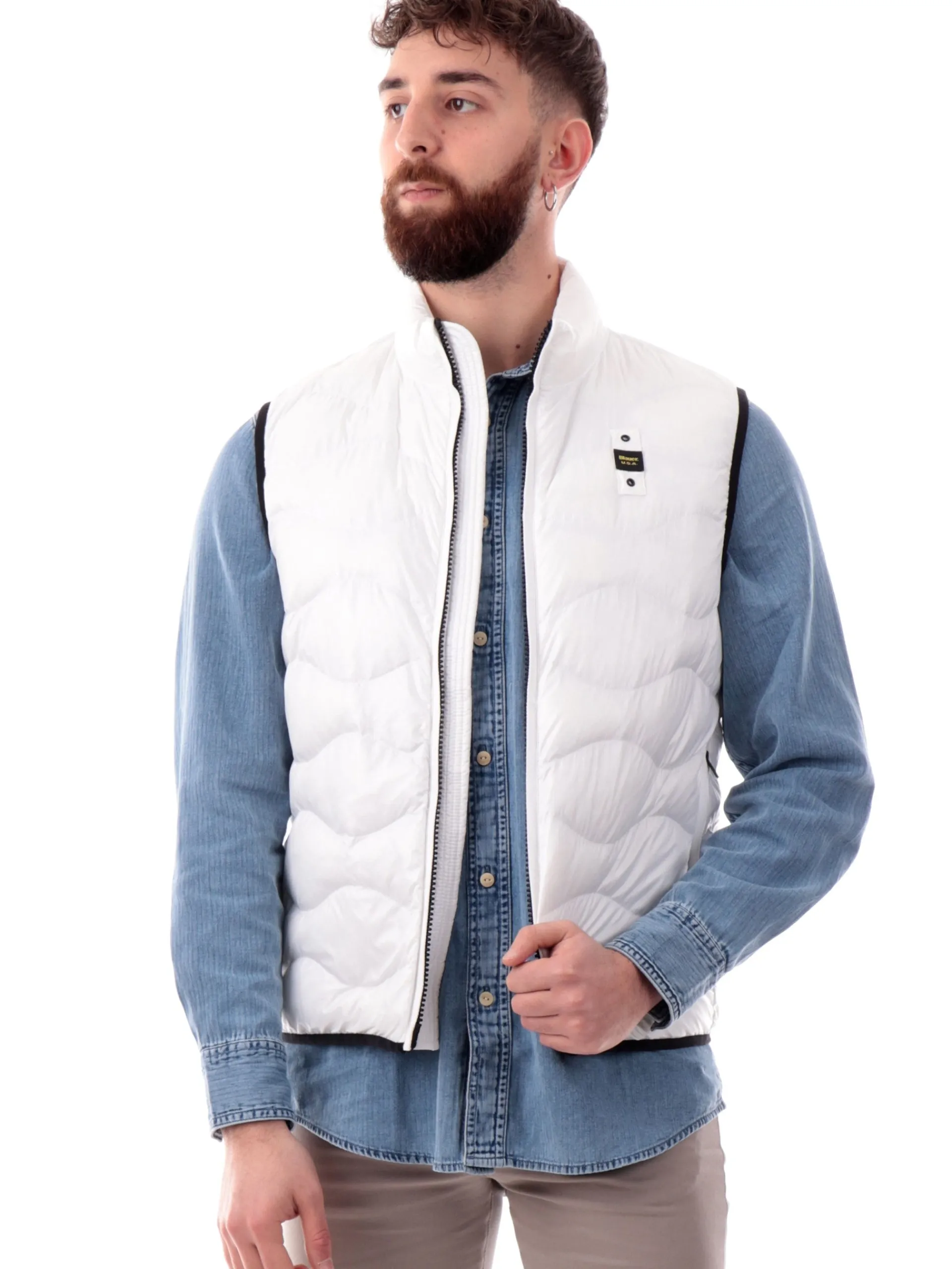 BLAUER Gilet*Gilet a onde bianco da uomo Danny X02230005958100