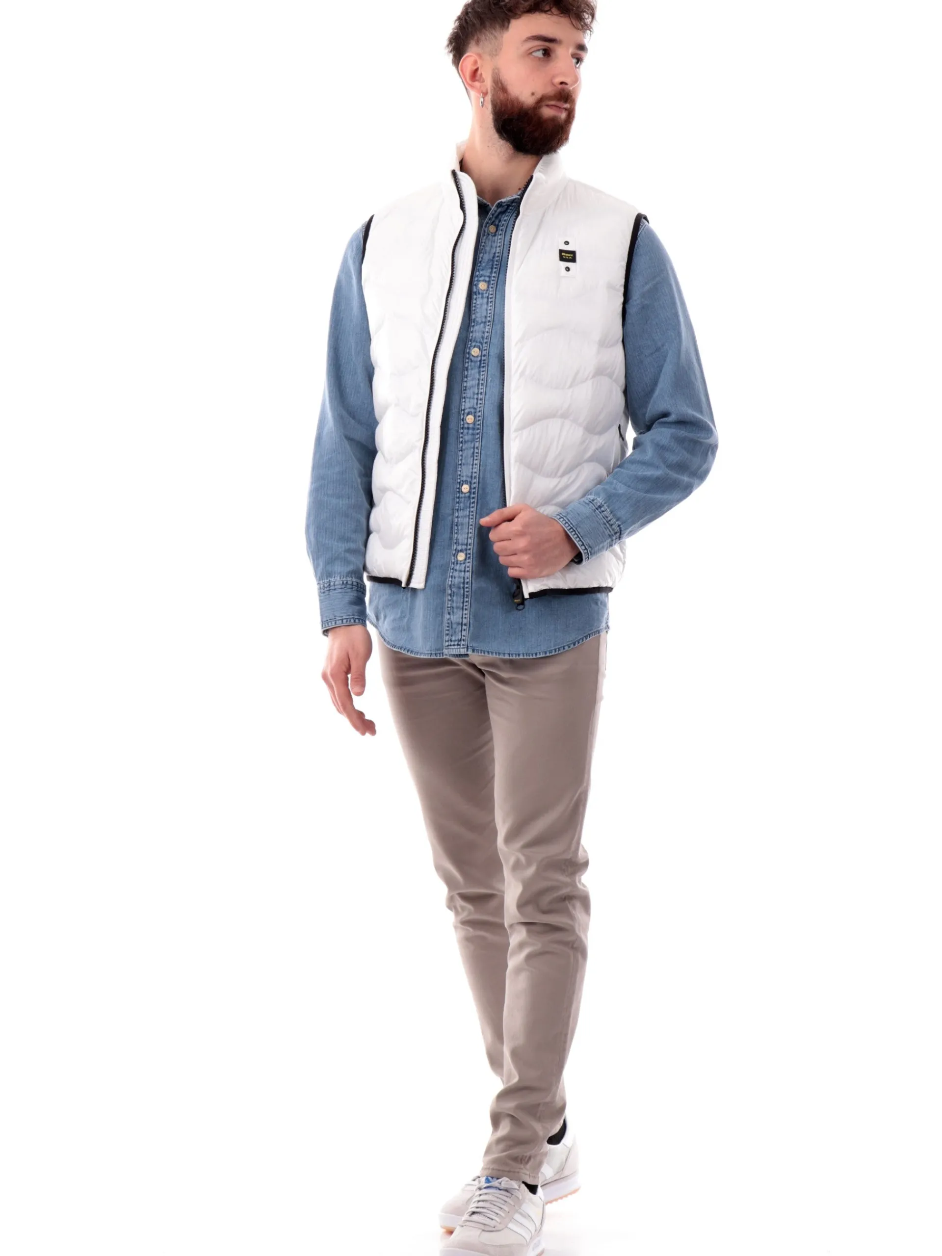 BLAUER Gilet*Gilet a onde bianco da uomo Danny X02230005958100