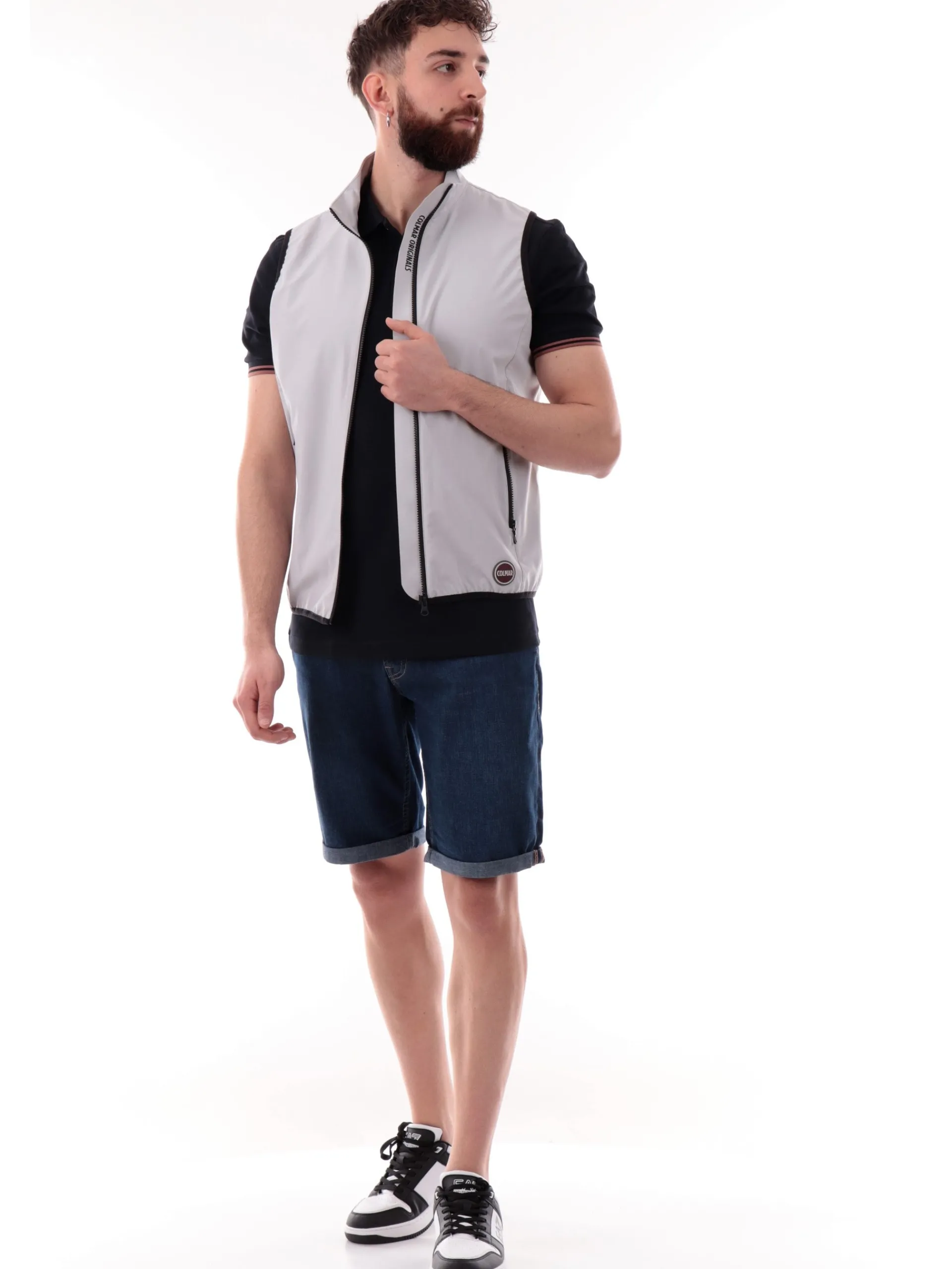COLMAR Gilet*Gilet grigio da uomo tessuto tecnico 1809R6WV