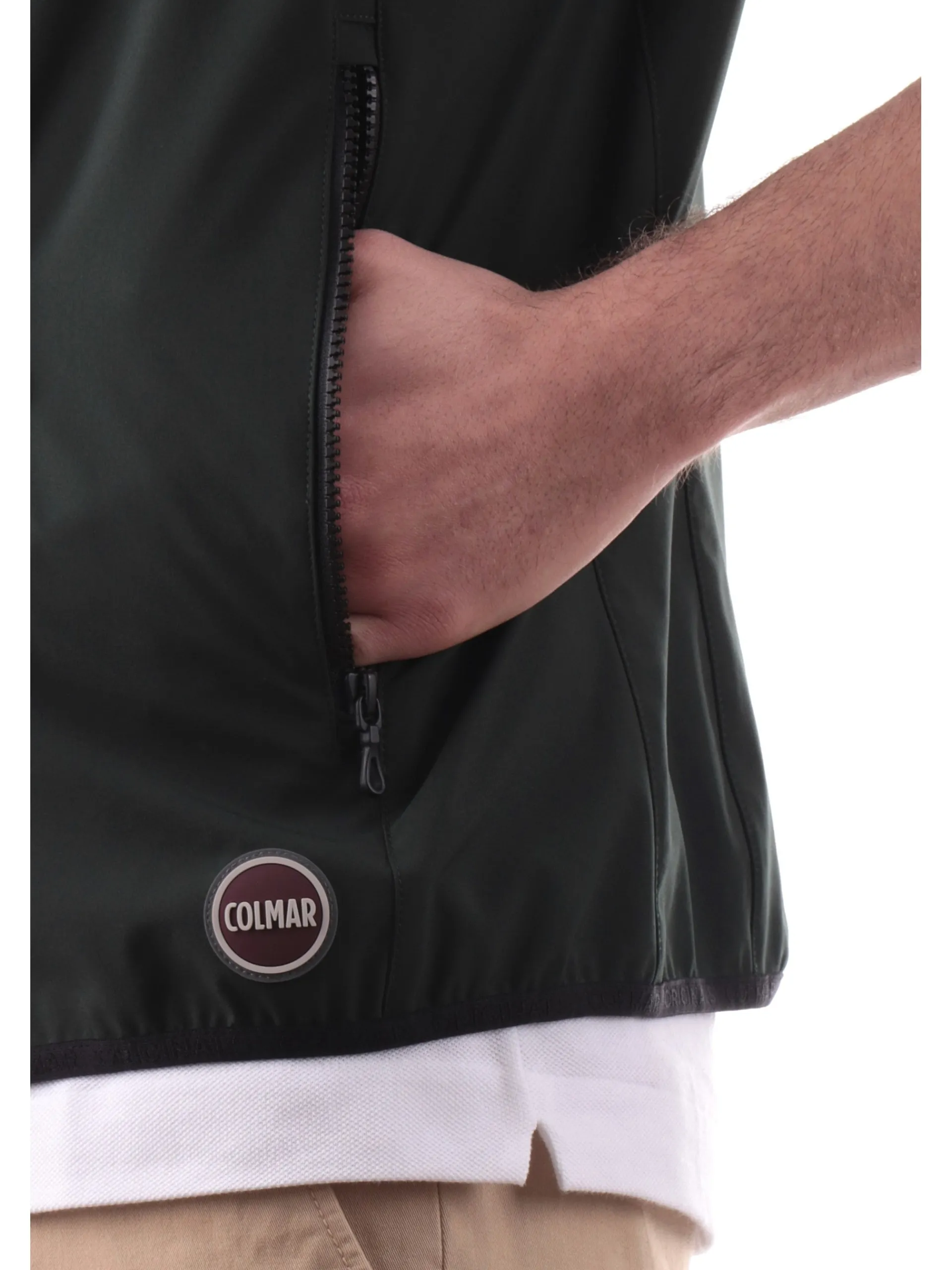 COLMAR Gilet*Gilet verde da uomo tessuto tecnico 1809R6WV
